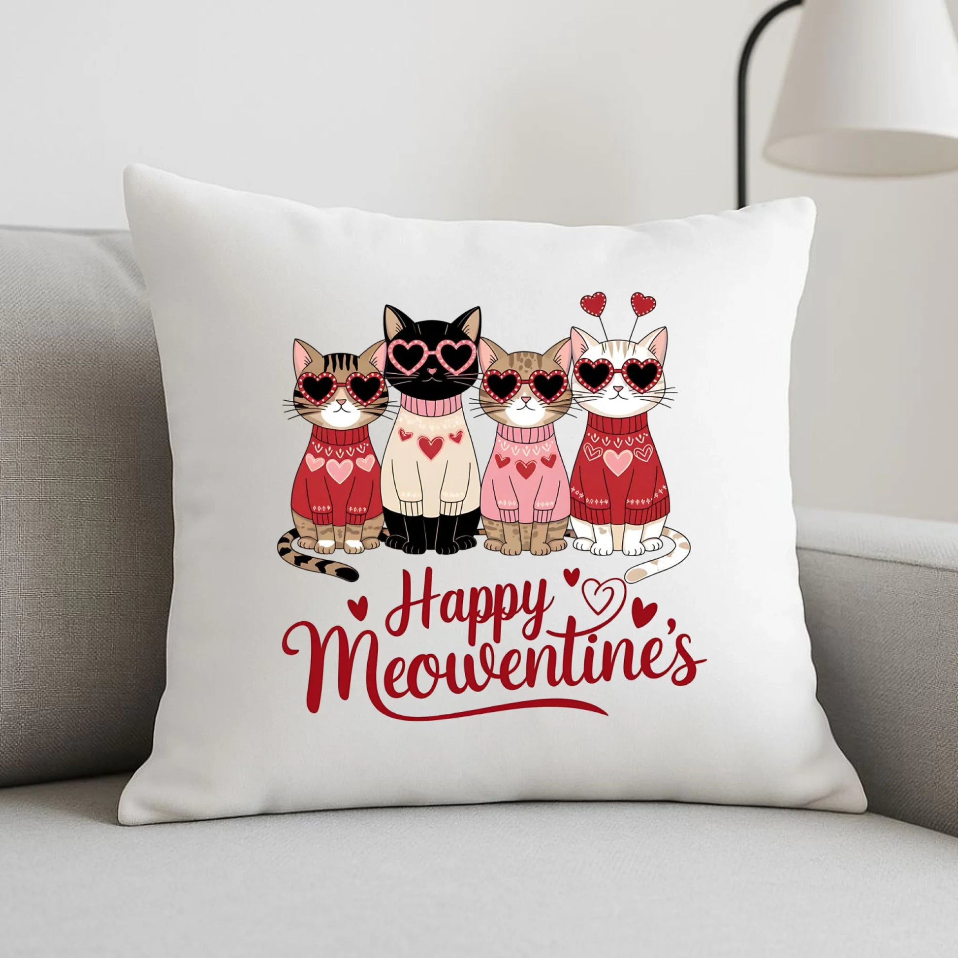 Poduszka na Walentynki dla kociary - Happy Meowentine's W25 - StoryCups.pl