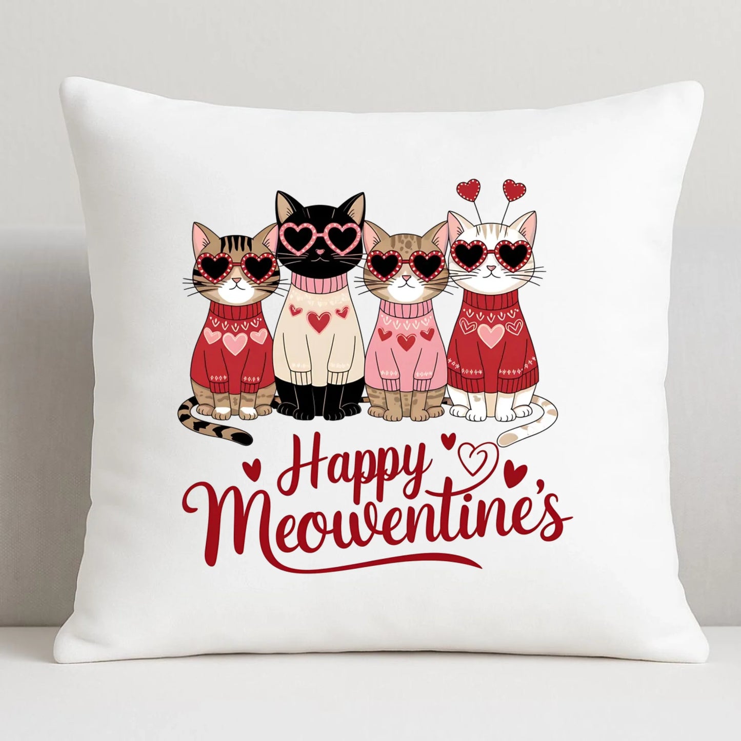 Poduszka na Walentynki dla kociary - Happy Meowentine's W25 - StoryCups.pl