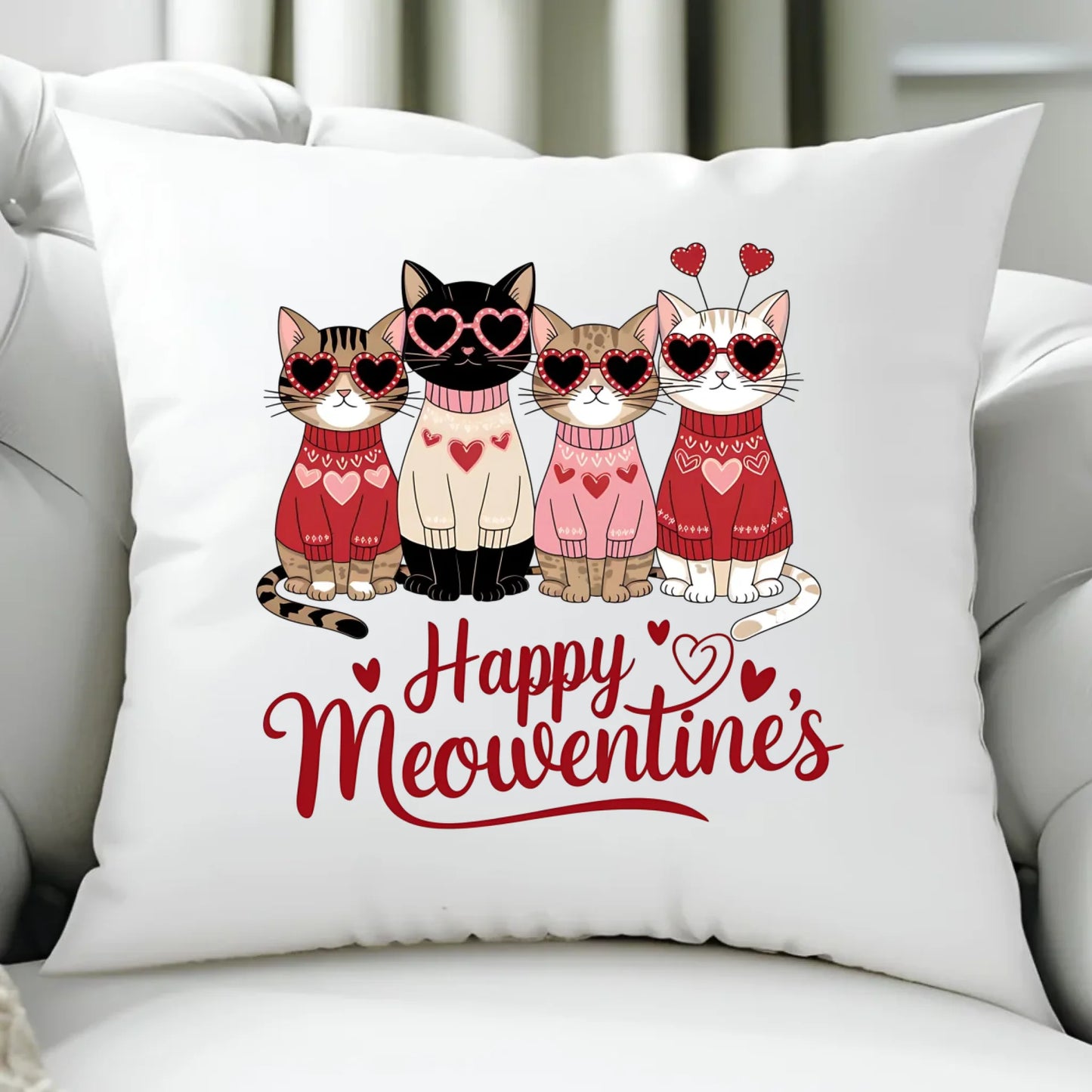 Poduszka na Walentynki dla kociary - Happy Meowentine's W25 - StoryCups.pl