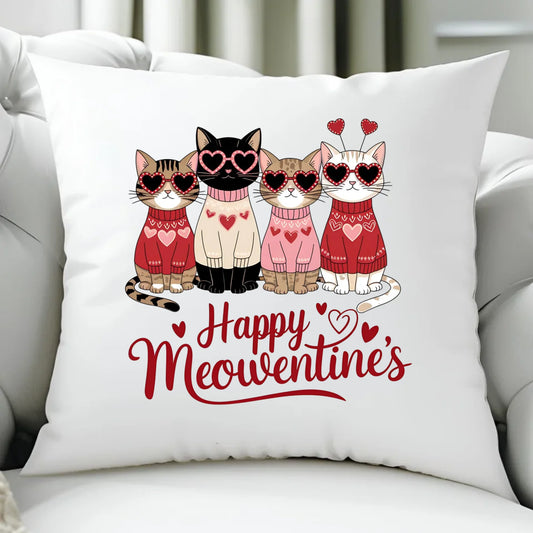 Poduszka na Walentynki dla kociary - Happy Meowentine's W25 - StoryCups.pl