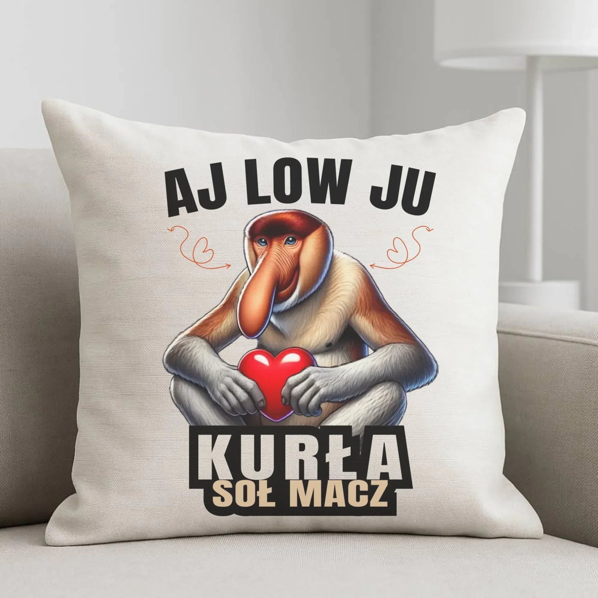 Poduszka dla par - Janusz nosacz - Aj low ju kurła W26 - StoryCups.pl