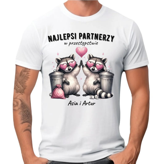 Koszulka męska dla par - Najlepsi partnerzy w przestępstwie - personalizowana W27 - StoryCups.pl