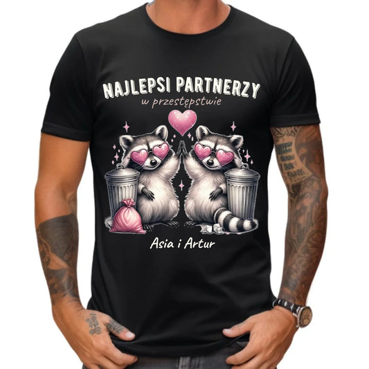 Koszulka męska dla par - Najlepsi partnerzy w przestępstwie - personalizowana W27 - StoryCups.pl