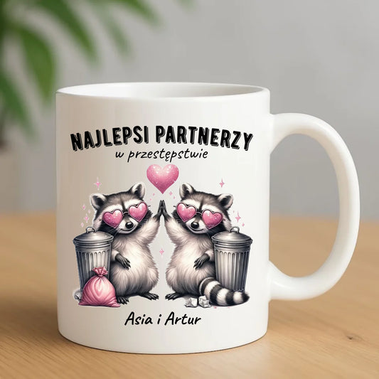 Kubek dla par - Najlepsi partnerzy w przestępstwie - personalizowany W27 - StoryCups.pl