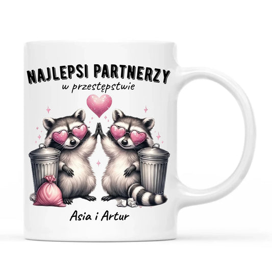 Kubek dla par - Najlepsi partnerzy w przestępstwie - personalizowany W27 - StoryCups.pl