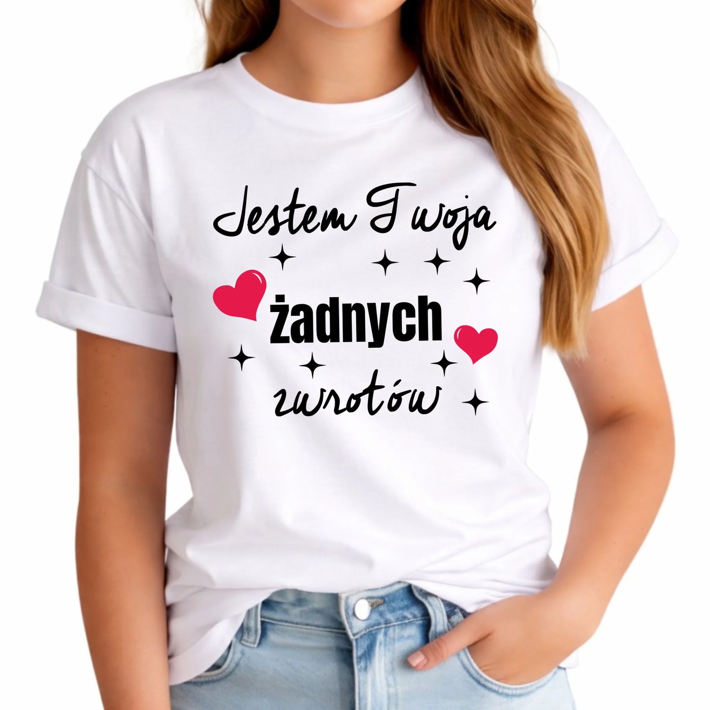 Koszulka damska dla par - Jestem Twoja żadnych zwrotów W28 - StoryCups.pl