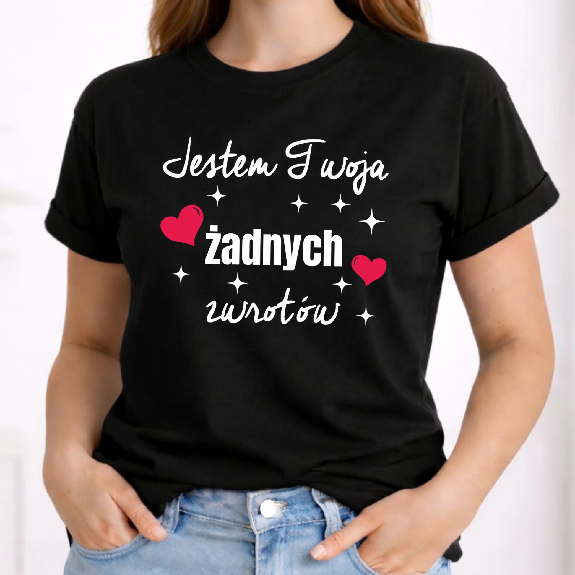 Koszulka damska dla par - Jestem Twoja żadnych zwrotów W28 - StoryCups.pl