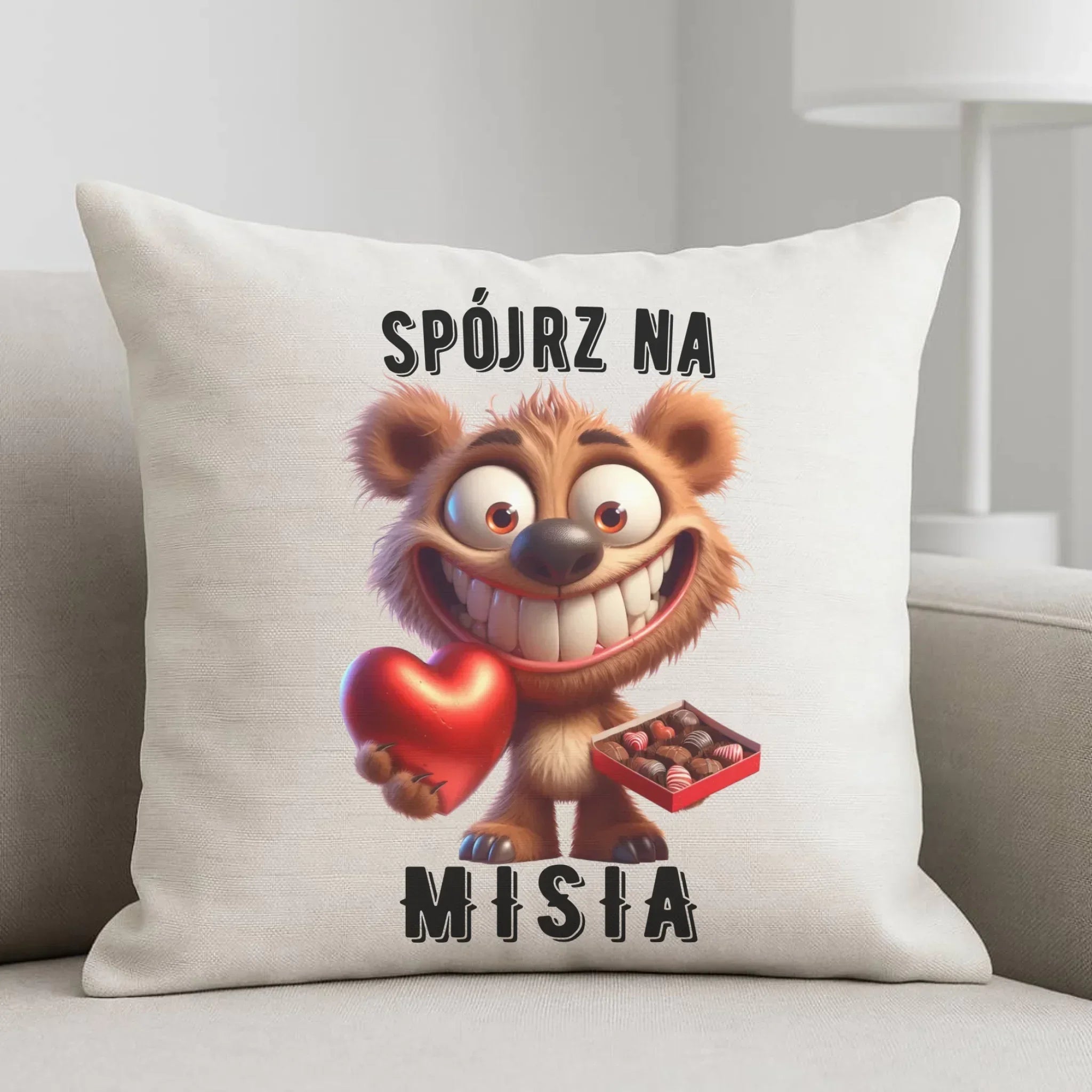 Poduszka na Walentynki - Spójrz na Misia W31 - StoryCups.pl