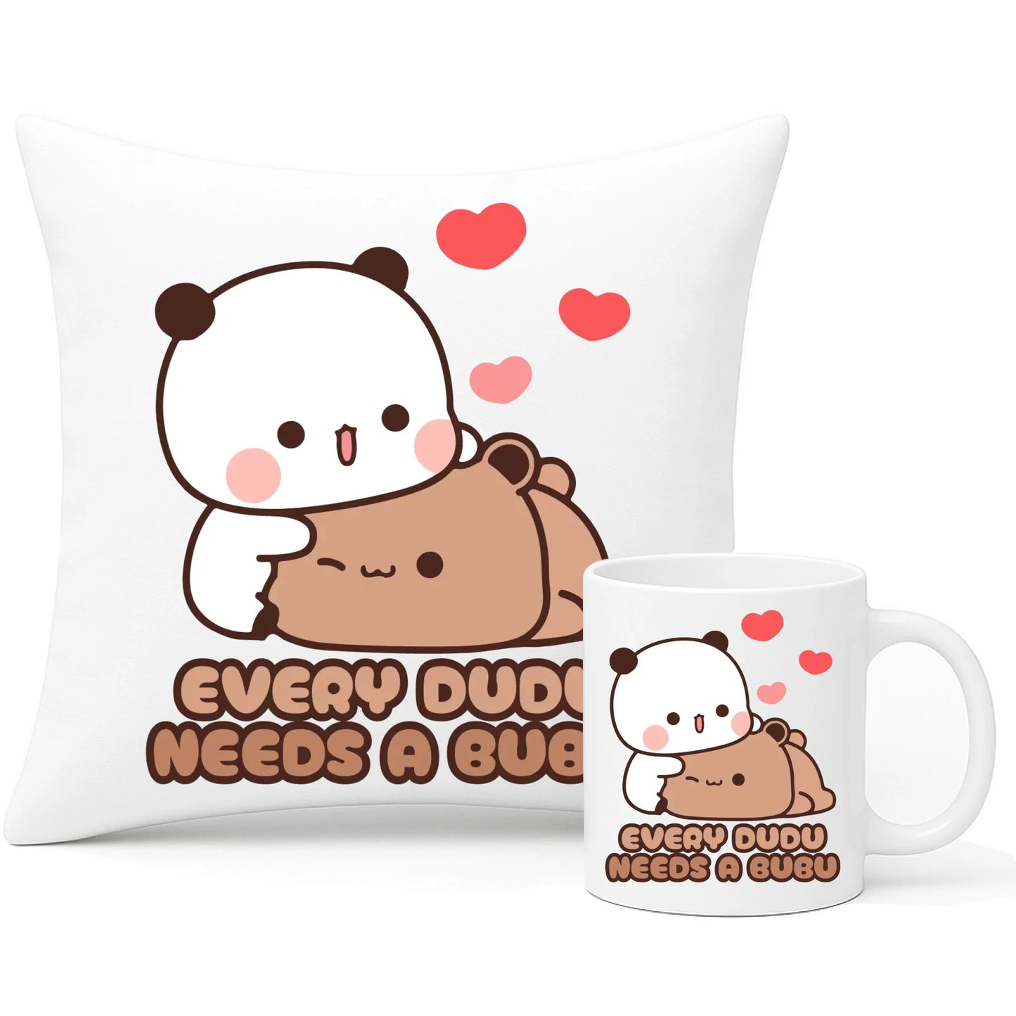 Zestaw poduszka i kubek dla par - Every Dudu needs a Bubu W32 - StoryCups.pl