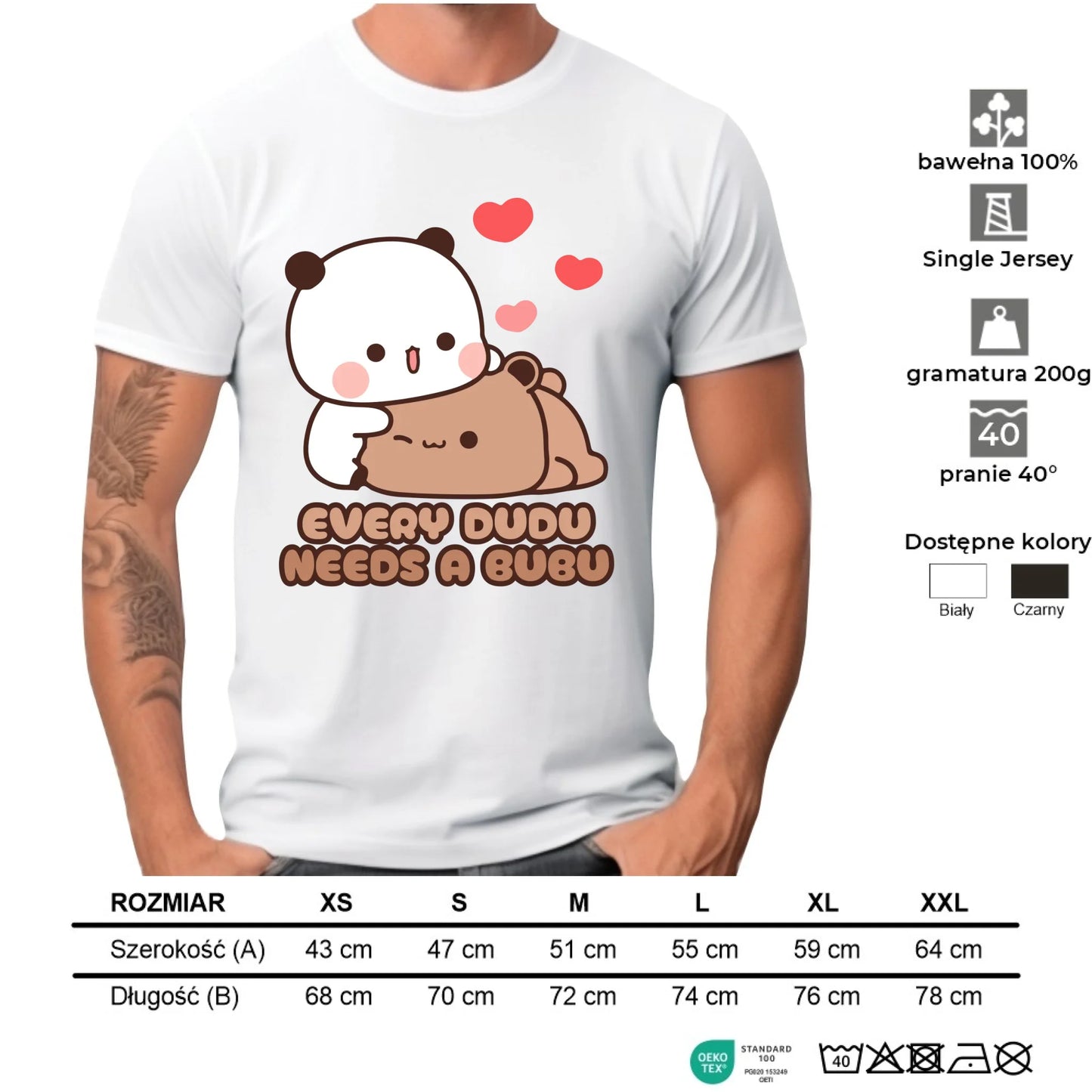 Koszulka męska dla par - Every Dudu needs a Bubu W32 - StoryCups.pl