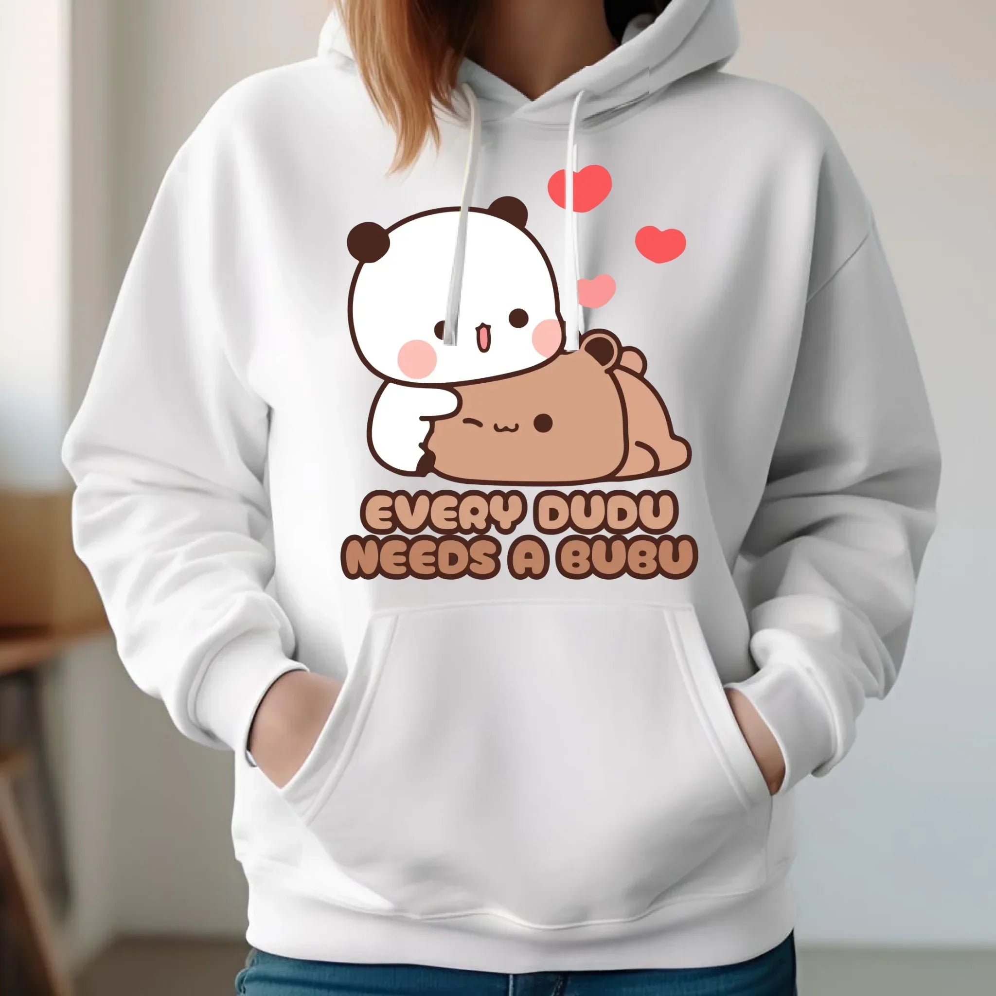 Bluza damska z kapturem dla par - Every Dudu needs a Bubu W32 - StoryCups.pl