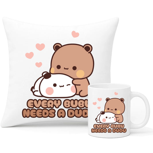 Zestaw poduszka i kubek dla par - Every Bubu needs a Dudu W33 - StoryCups.pl