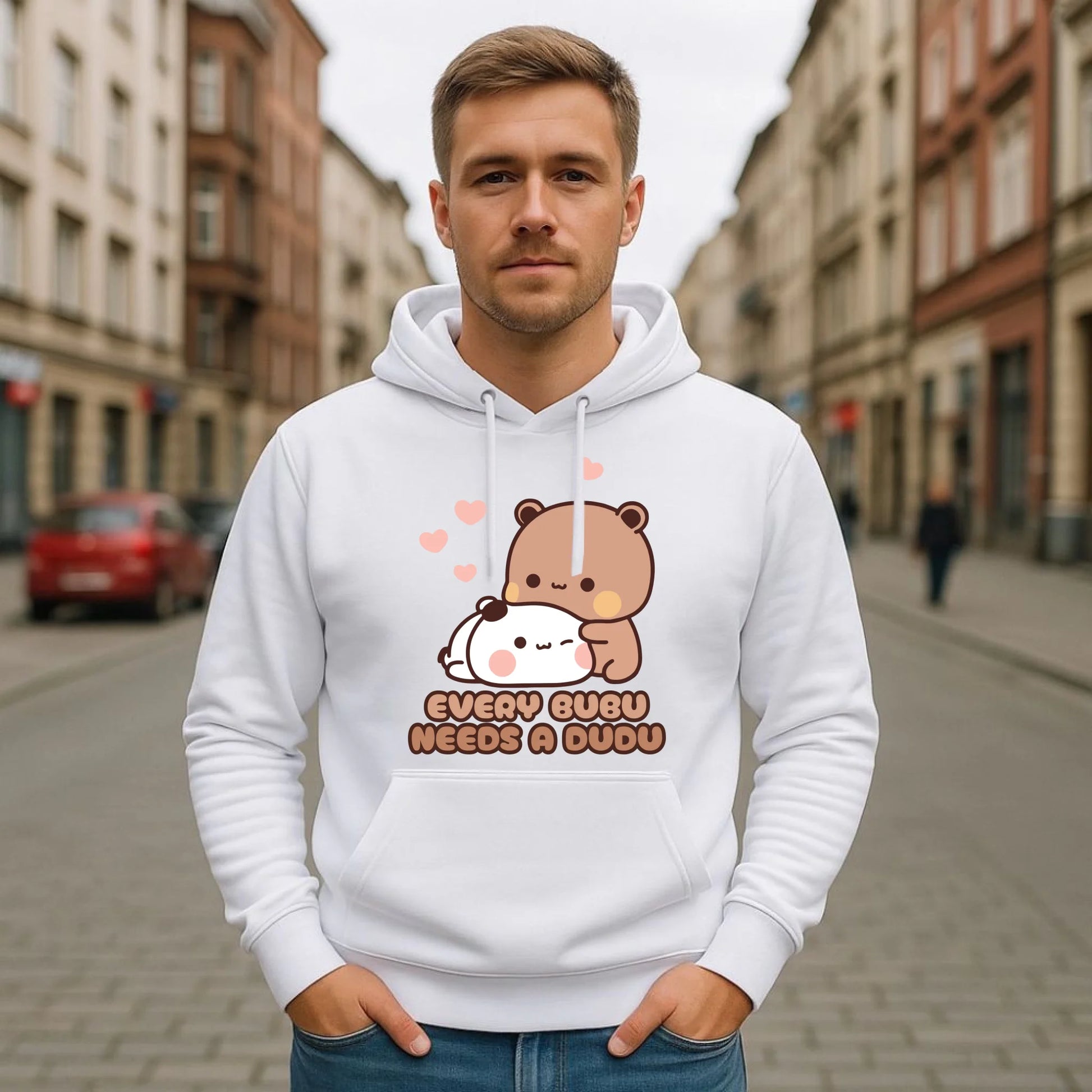 Bluza męska z kapturem dla par - Every Bubu needs a Dudu W33 - StoryCups.pl