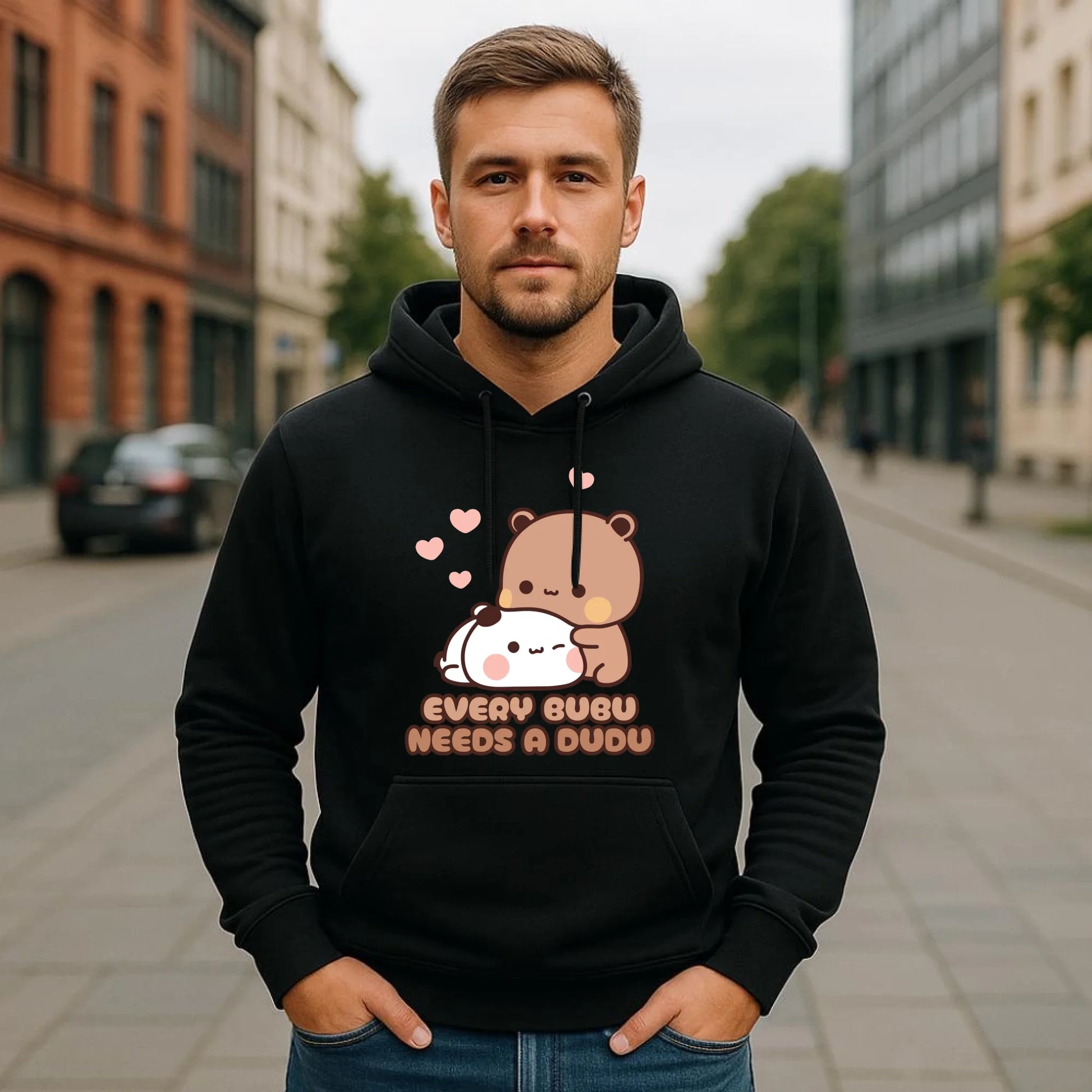 Bluza męska z kapturem dla par - Every Bubu needs a Dudu W33 - StoryCups.pl