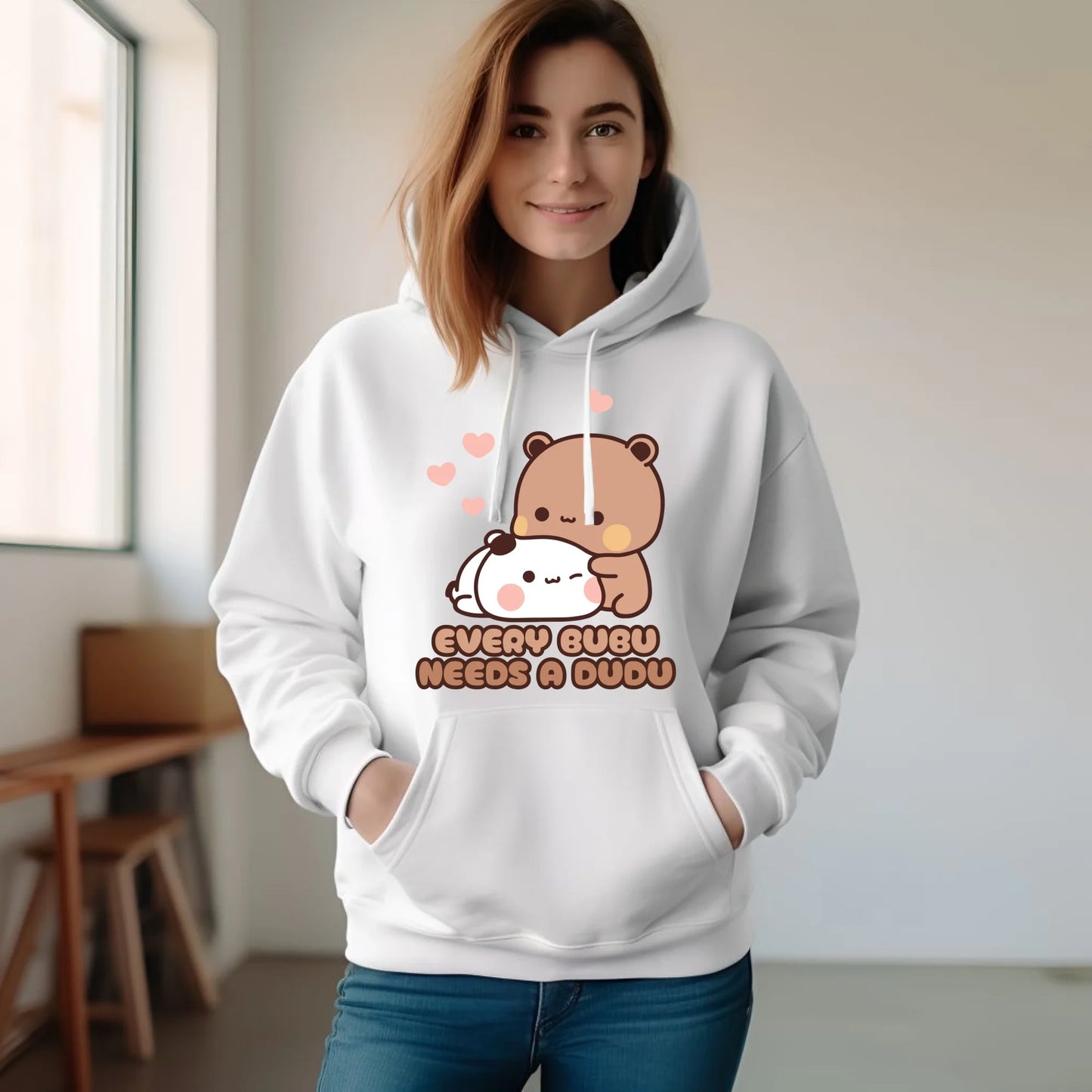 Bluza damska z kapturem dla par - Every Bubu needs a Dudu W33 - StoryCups.pl