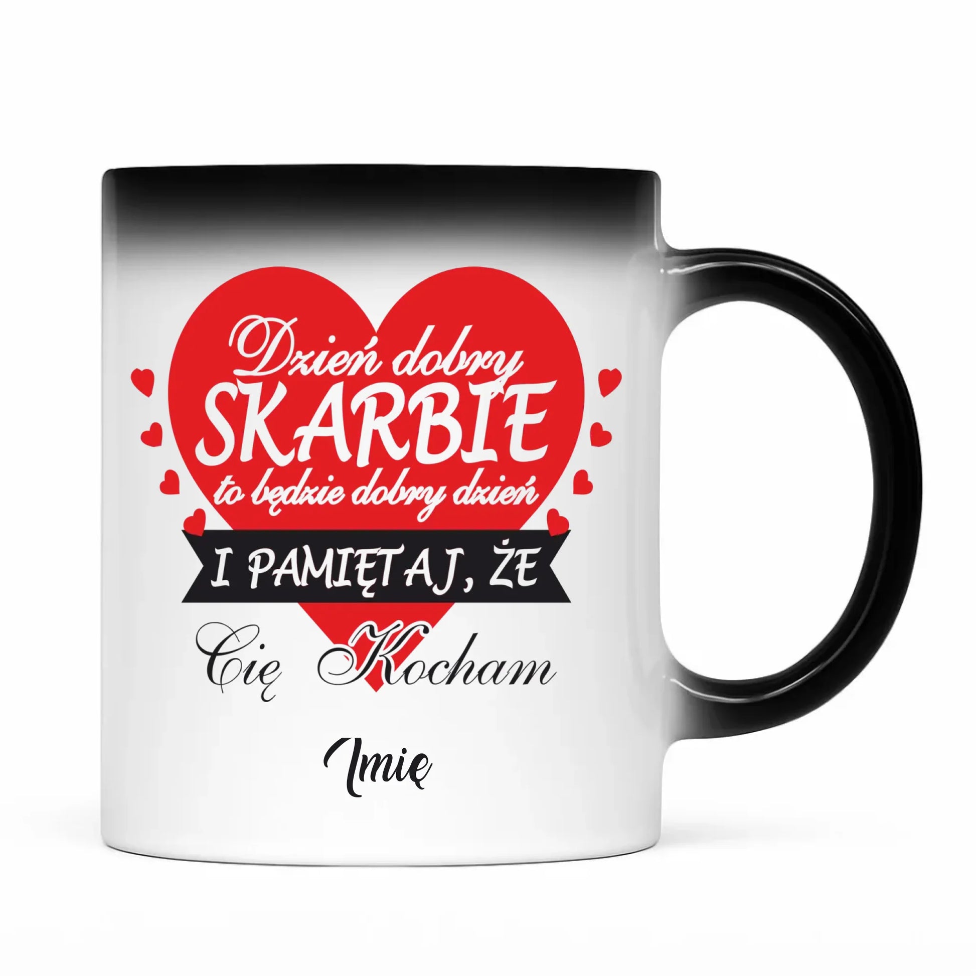 Kubek magiczny dla par - Dzień dobry Skarbie - personalizowany W02 - StoryCups.pl