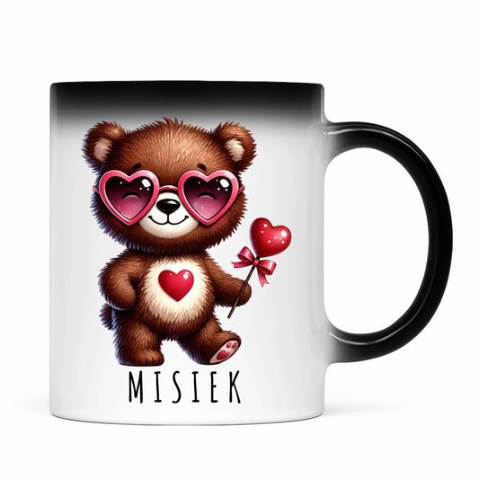 Kubek magiczny - Misiek z sercem W34 - StoryCups.pl