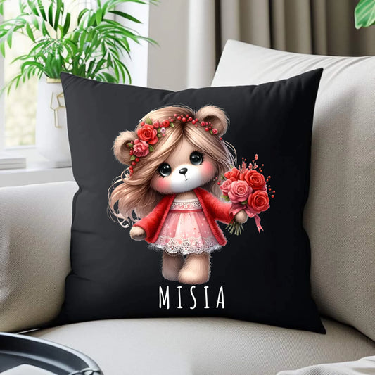 Poduszka dekoracyjna dla dziewczyny - Misia W35 - StoryCups.pl