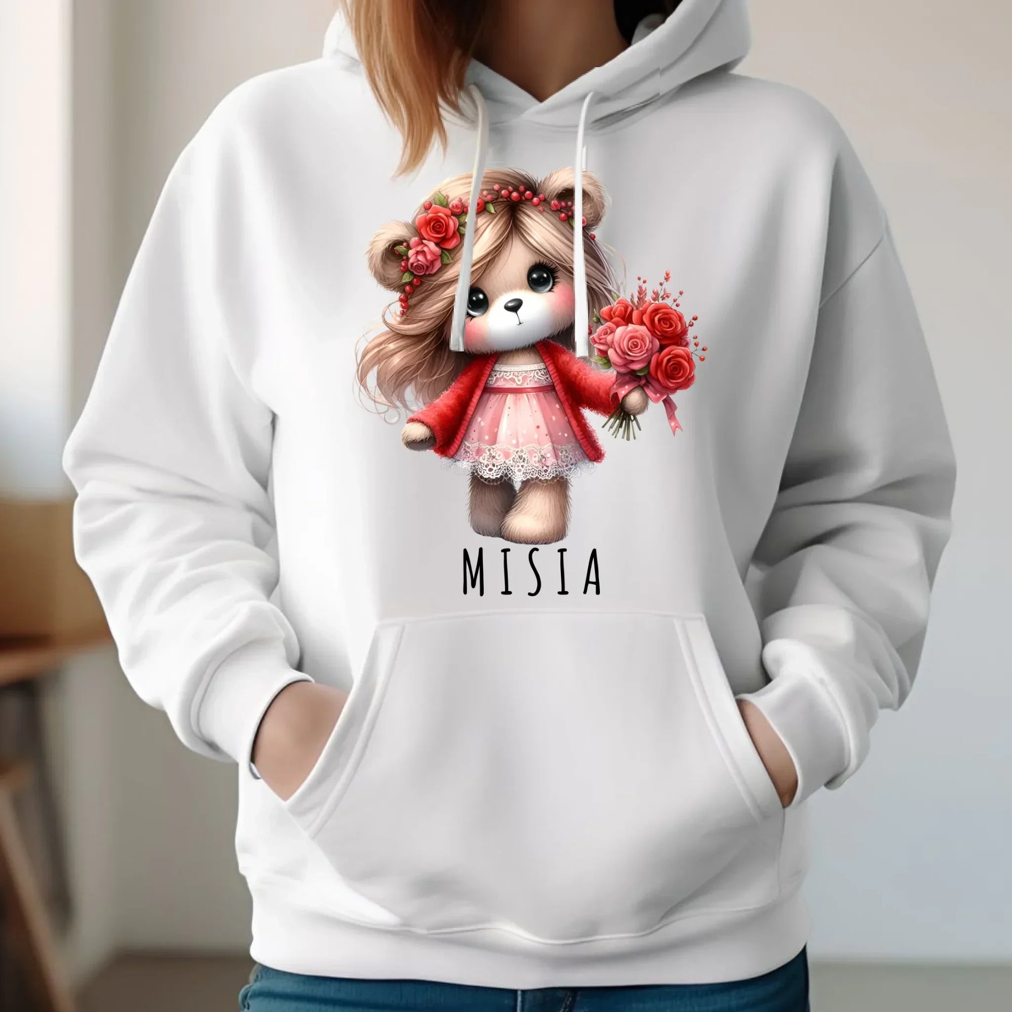 Bluza damska z kapturem - Misia W35 - StoryCups.pl