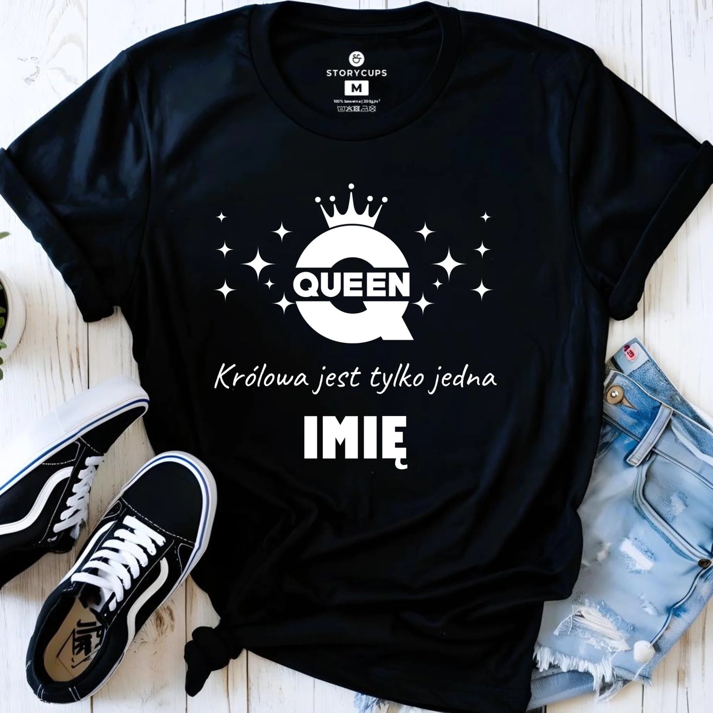 Koszulka damska - Queen Królowa jest tylko jedna - personalizowana W40 - StoryCups.pl