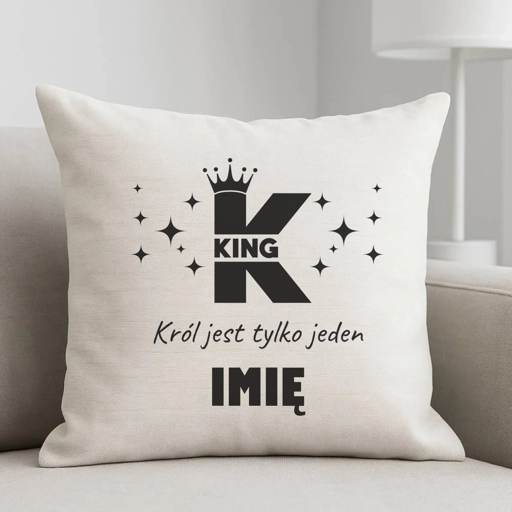 Poduszka dla niego - King Król jest tylko jeden - personalizowana W40 - StoryCups.pl
