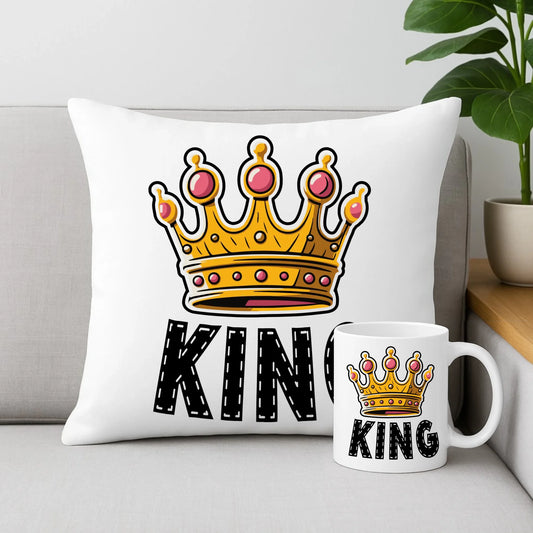 Zestaw poduszka i kubek dla niego - King W41 - StoryCups.pl