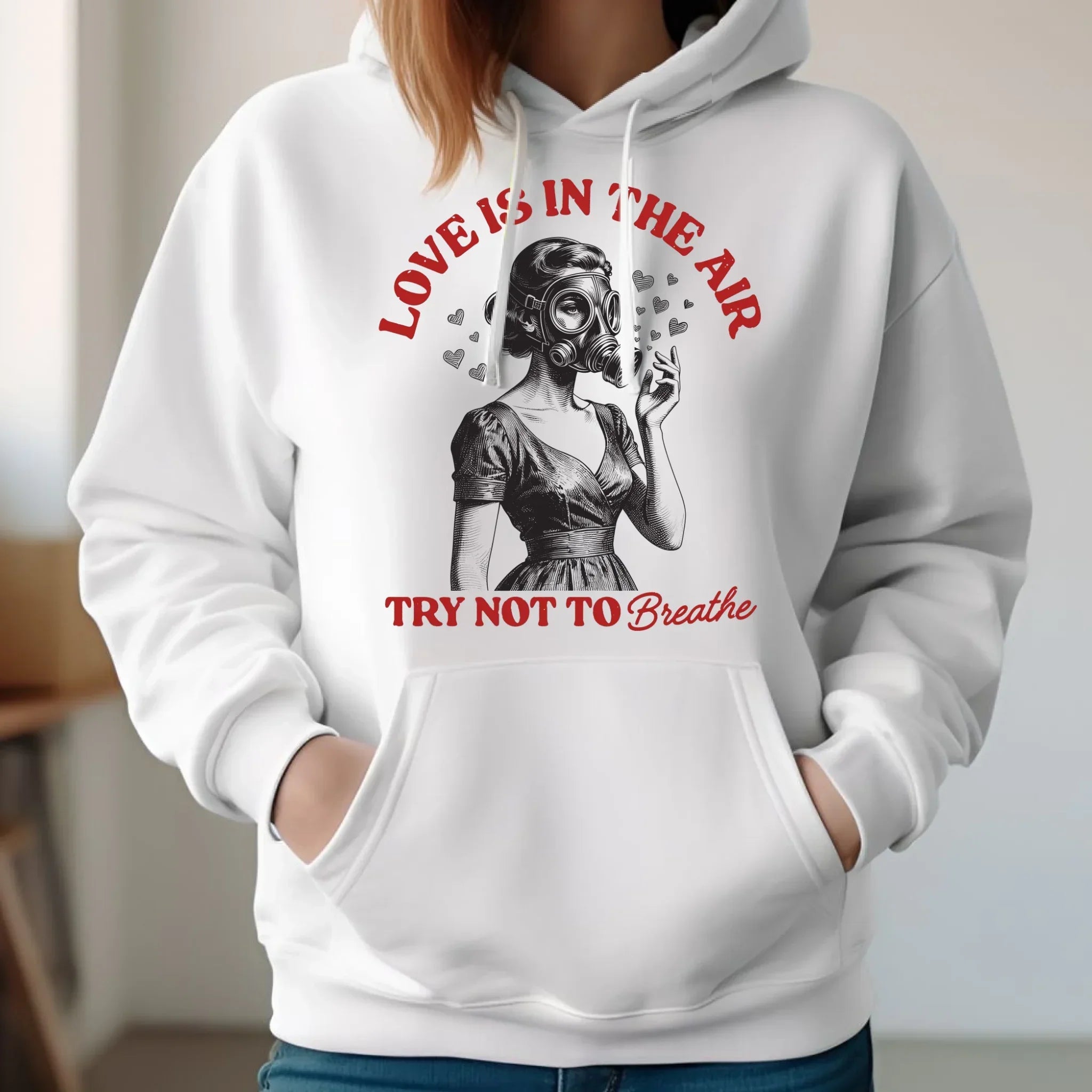 Bluza damska z kapturem - Love is in the air W43 - StoryCups.pl