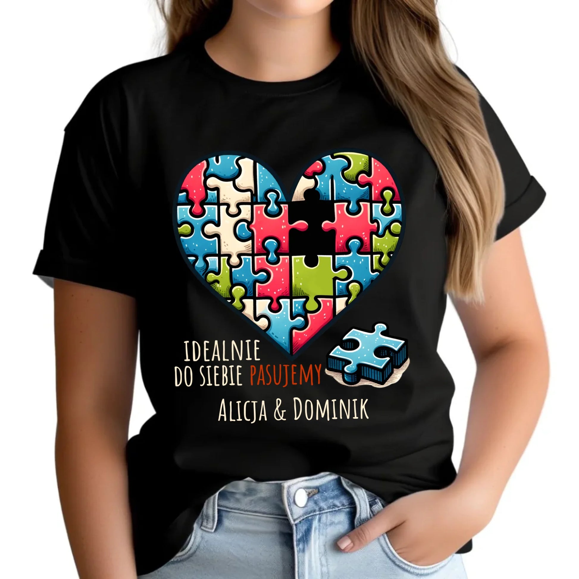 Koszulka damska - Idealnie do siebie pasujemy - personalizowana W44 - StoryCups.pl