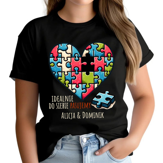 Koszulka damska - Idealnie do siebie pasujemy - personalizowana W44 - StoryCups.pl
