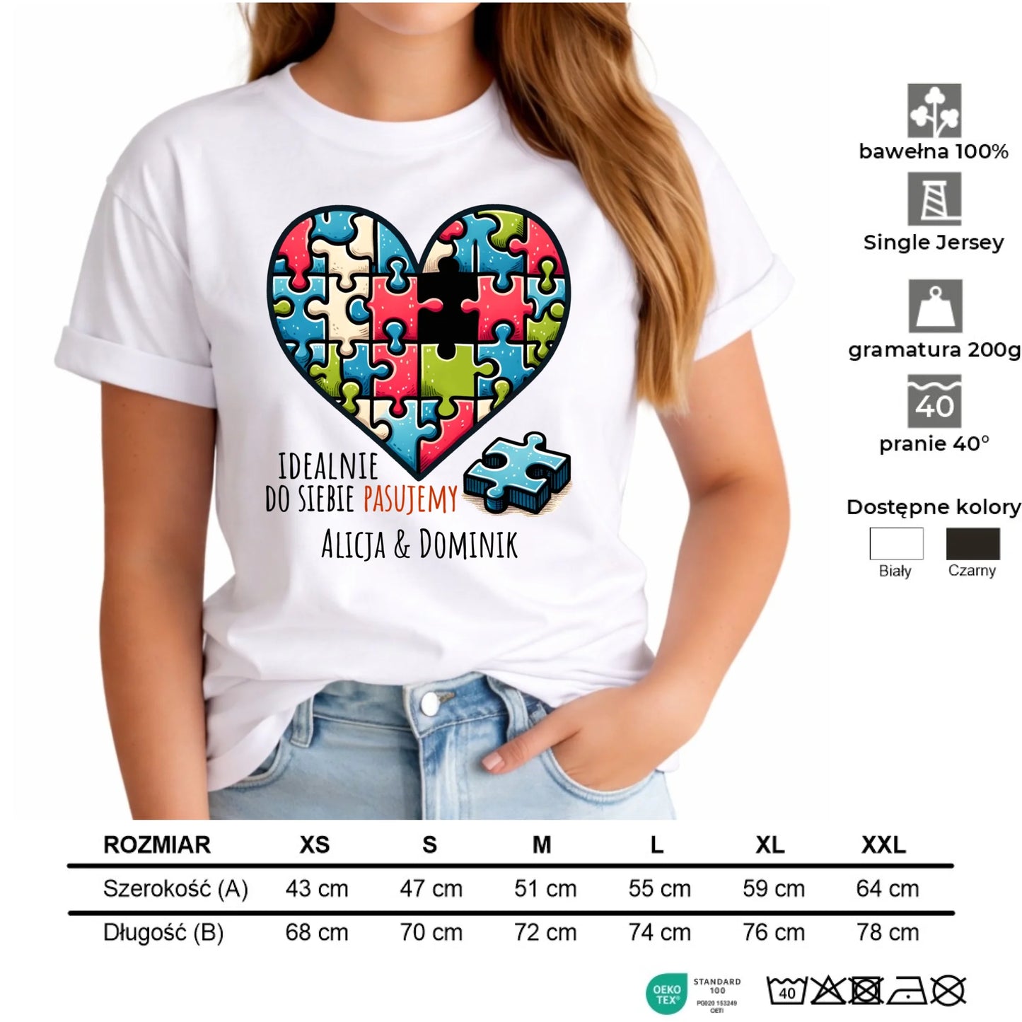 Koszulka damska - Idealnie do siebie pasujemy - personalizowana W44 - StoryCups.pl