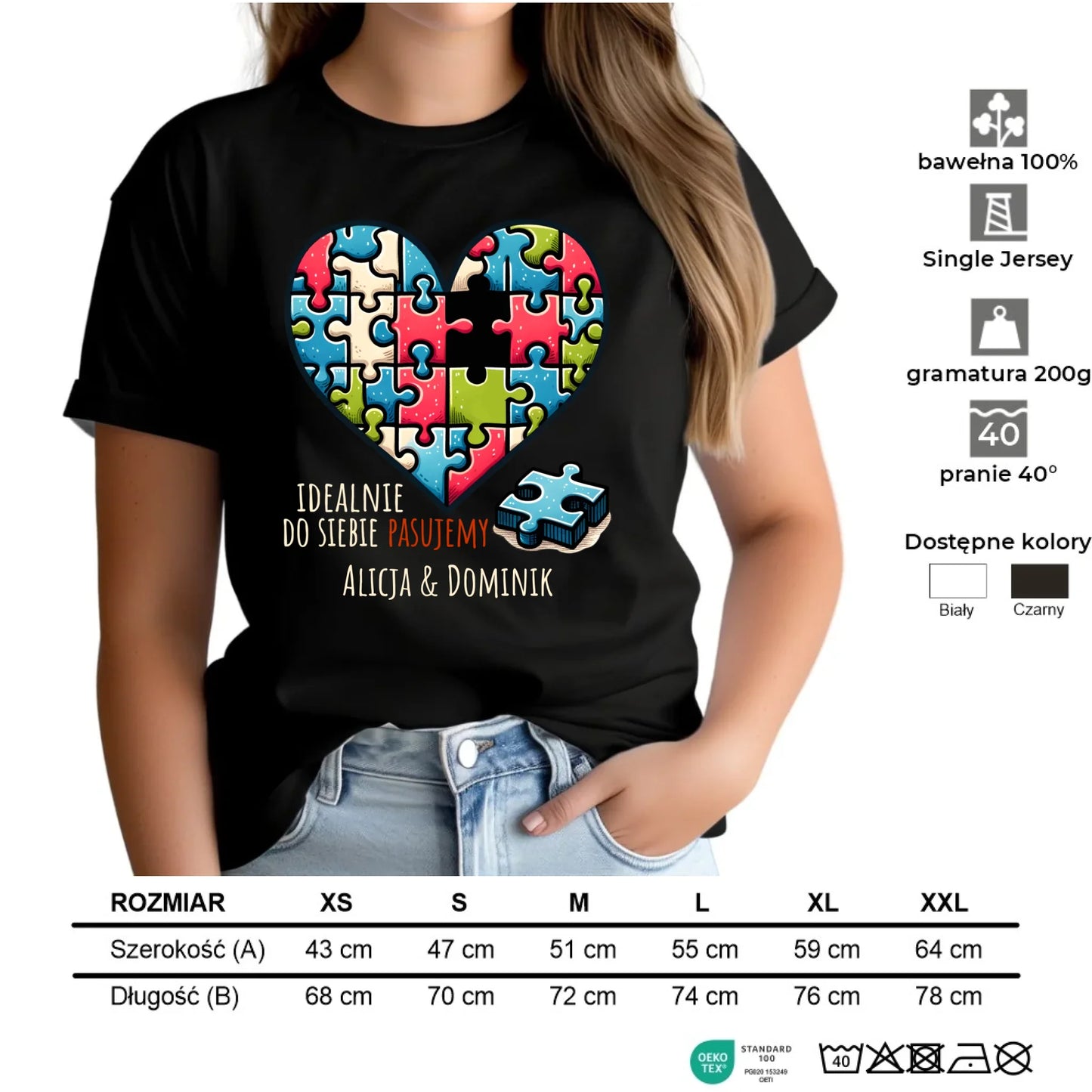 Koszulka damska - Idealnie do siebie pasujemy - personalizowana W44 - StoryCups.pl