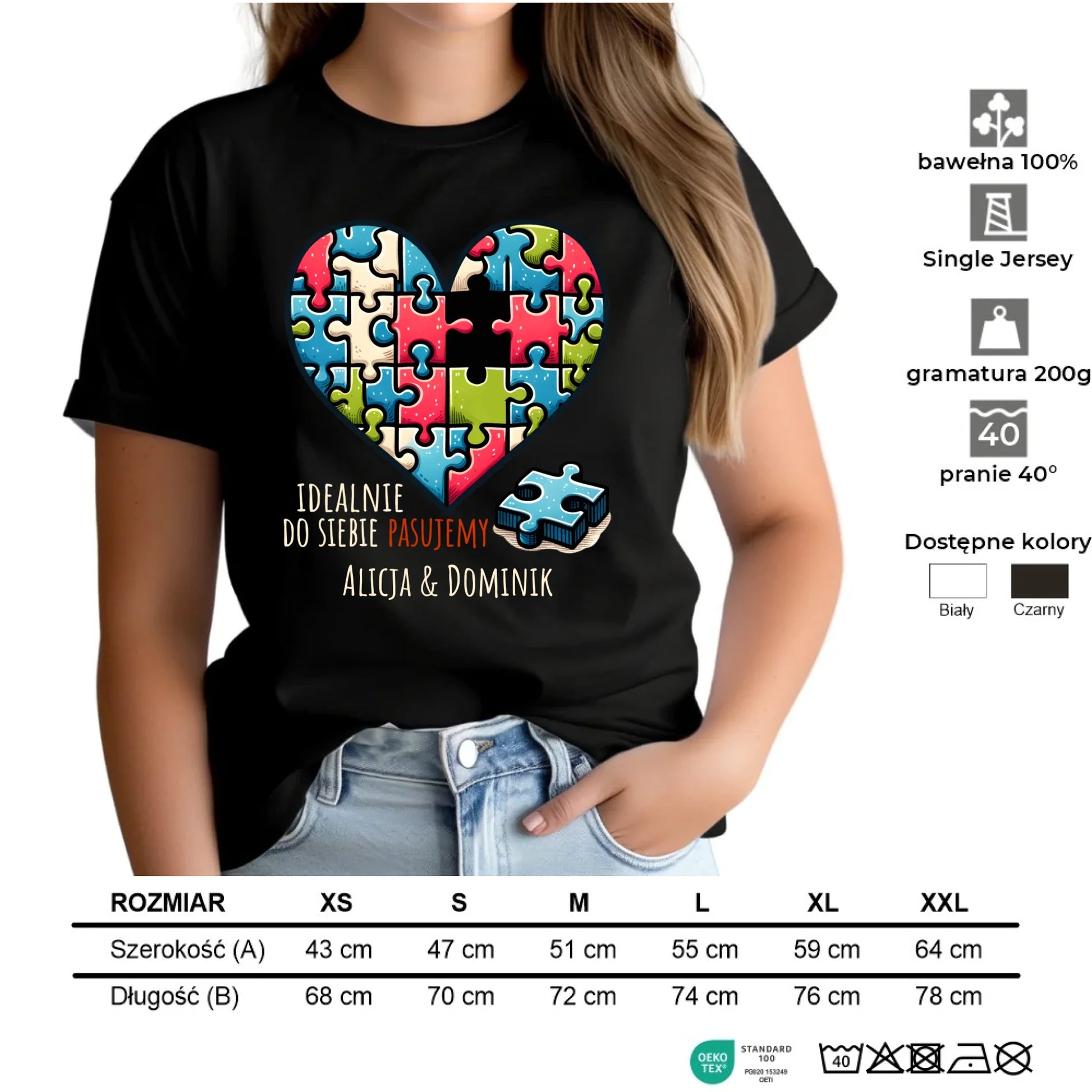 Koszulka damska - Idealnie do siebie pasujemy - personalizowana W44 - StoryCups.pl