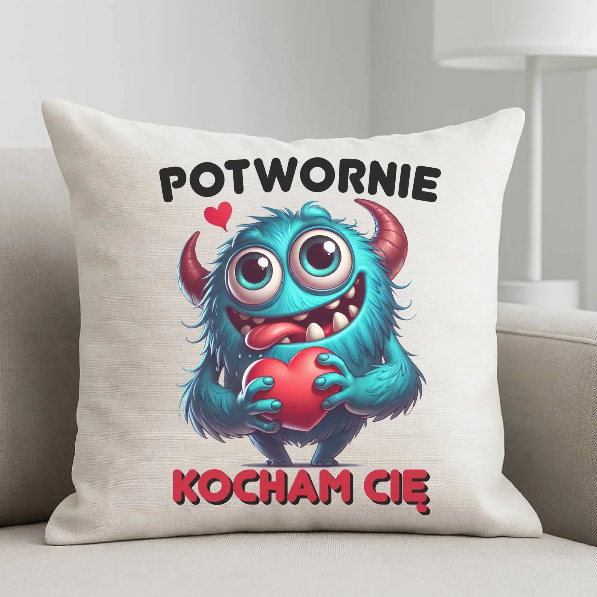 Poduszka dla par - Potwornie Kocham Cię W45 - StoryCups.pl