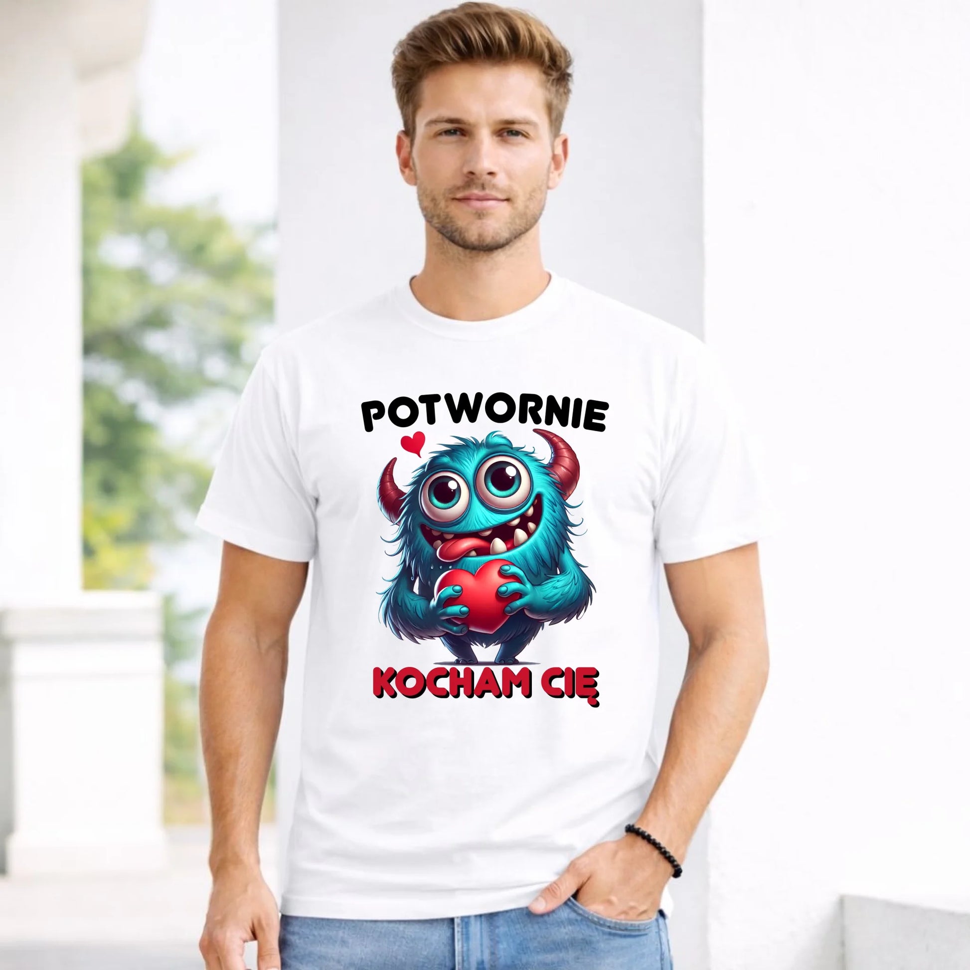 Koszulka męska - Potwornie Kocham Cię W45 - StoryCups.pl