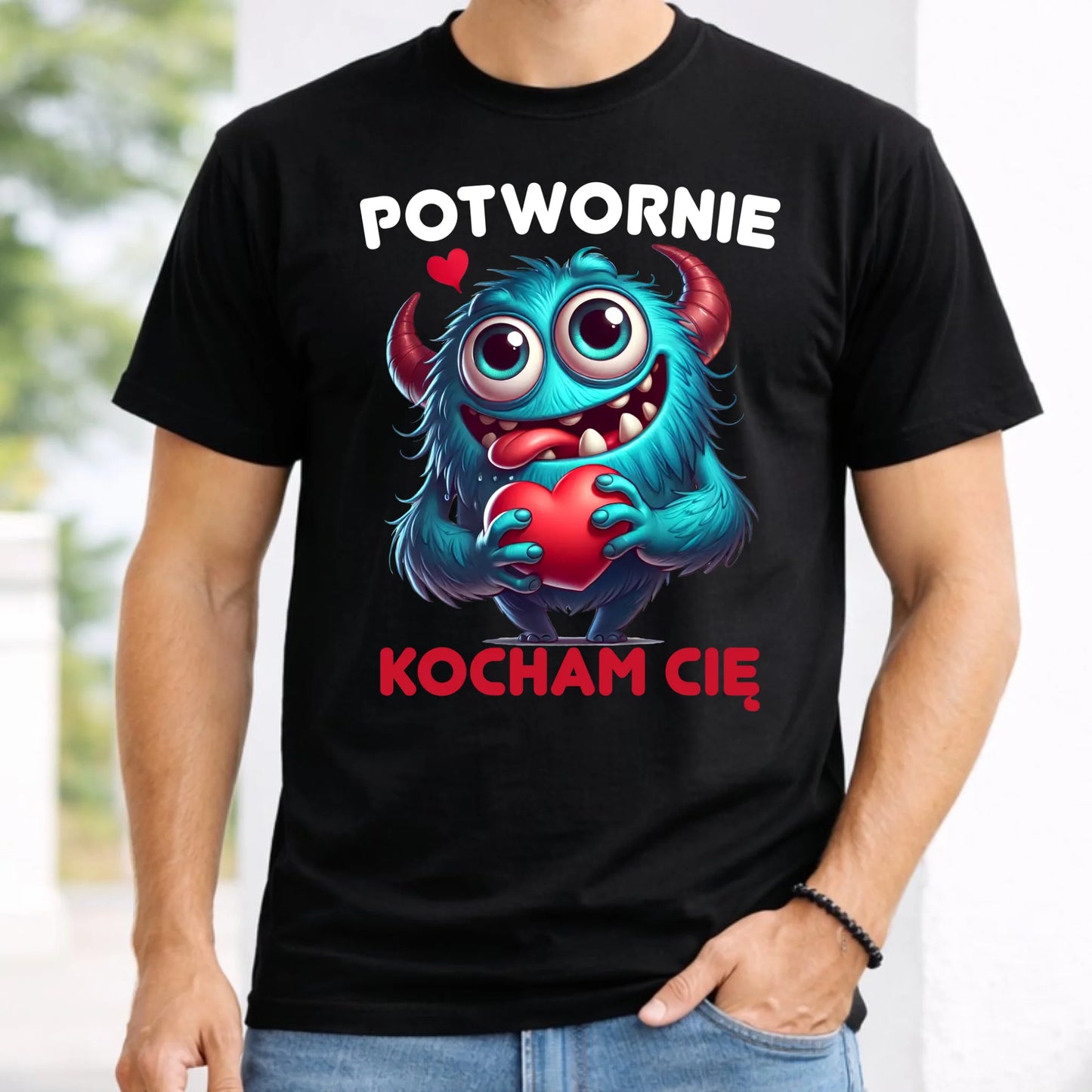 Koszulka męska - Potwornie Kocham Cię W45 - StoryCups.pl
