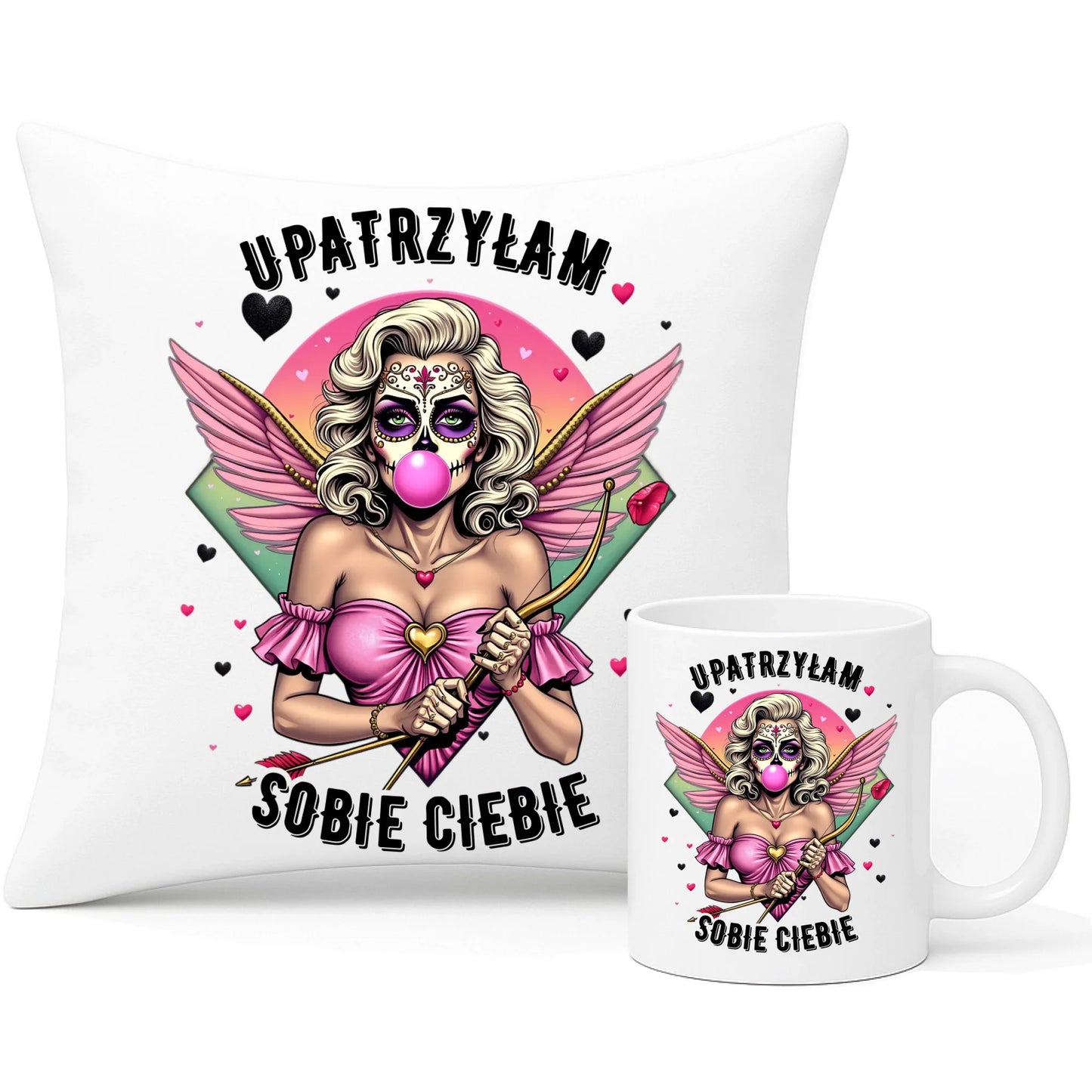 Zestaw poduszka i kubek - Upatrzyłam sobie Ciebie W47 - StoryCups.pl