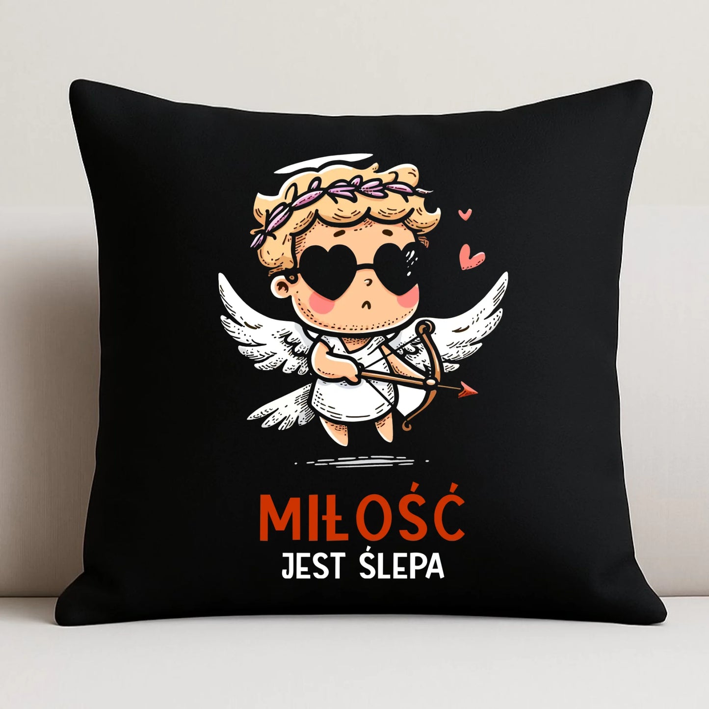 Poduszka dekoracyjna - Miłość jest ślepa W48 - StoryCups.pl