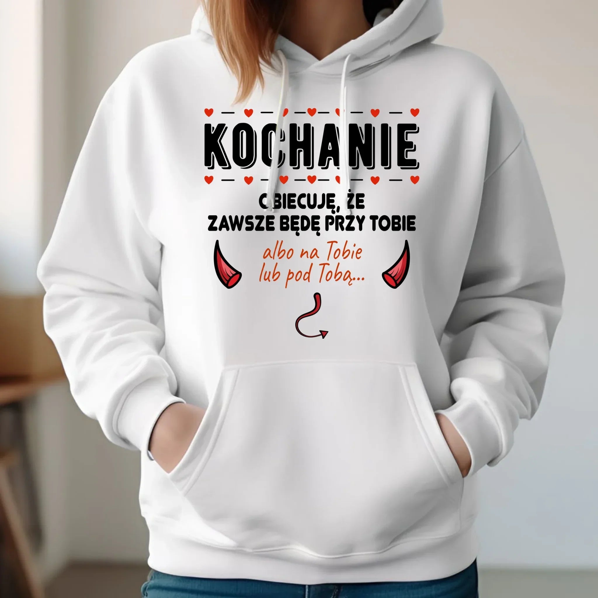 Bluza damska z kapturem - Obiecuję, że zawsze będę przy Tobie W50 - StoryCups.pl