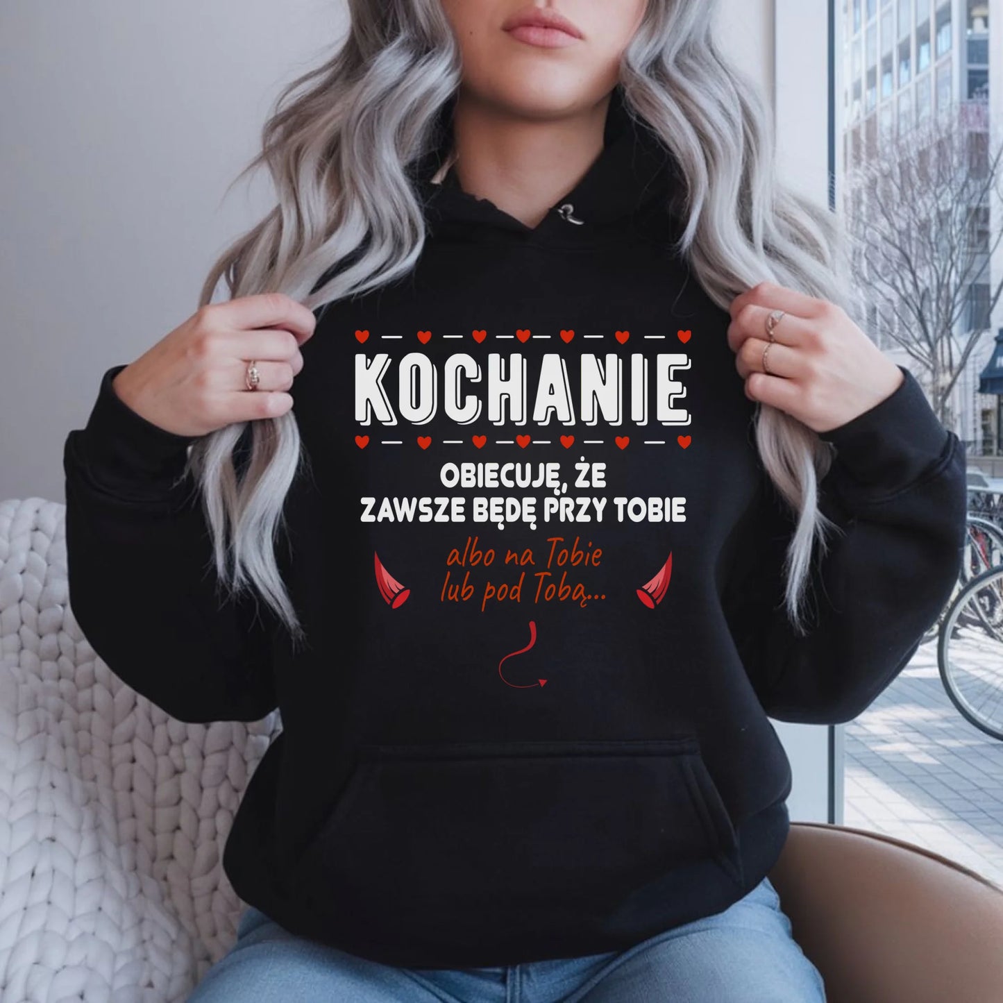 Bluza damska z kapturem - Obiecuję, że zawsze będę przy Tobie W50 - StoryCups.pl