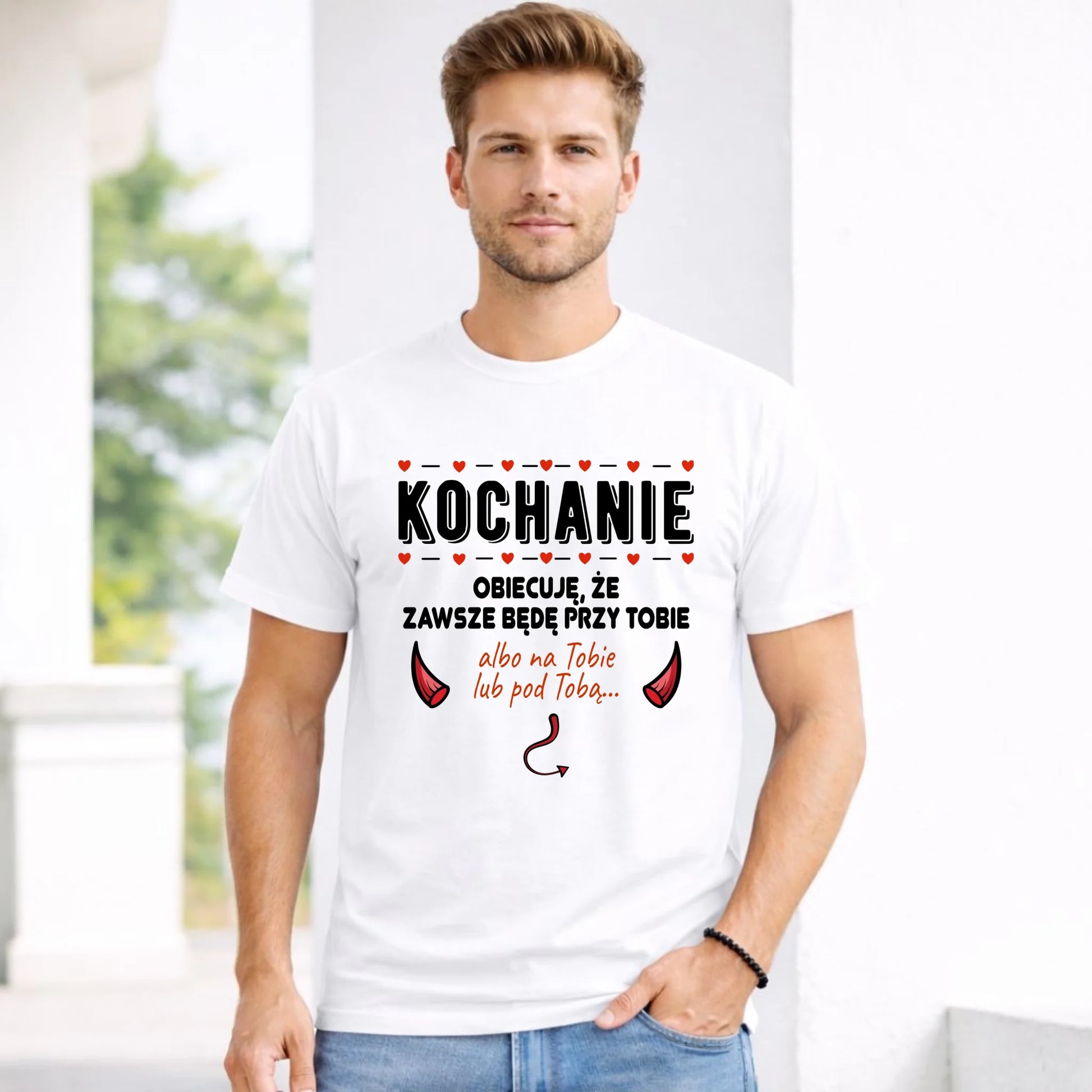 Koszulka męska - Obiecuję, że zawsze będę przy Tobie W50 - StoryCups.pl