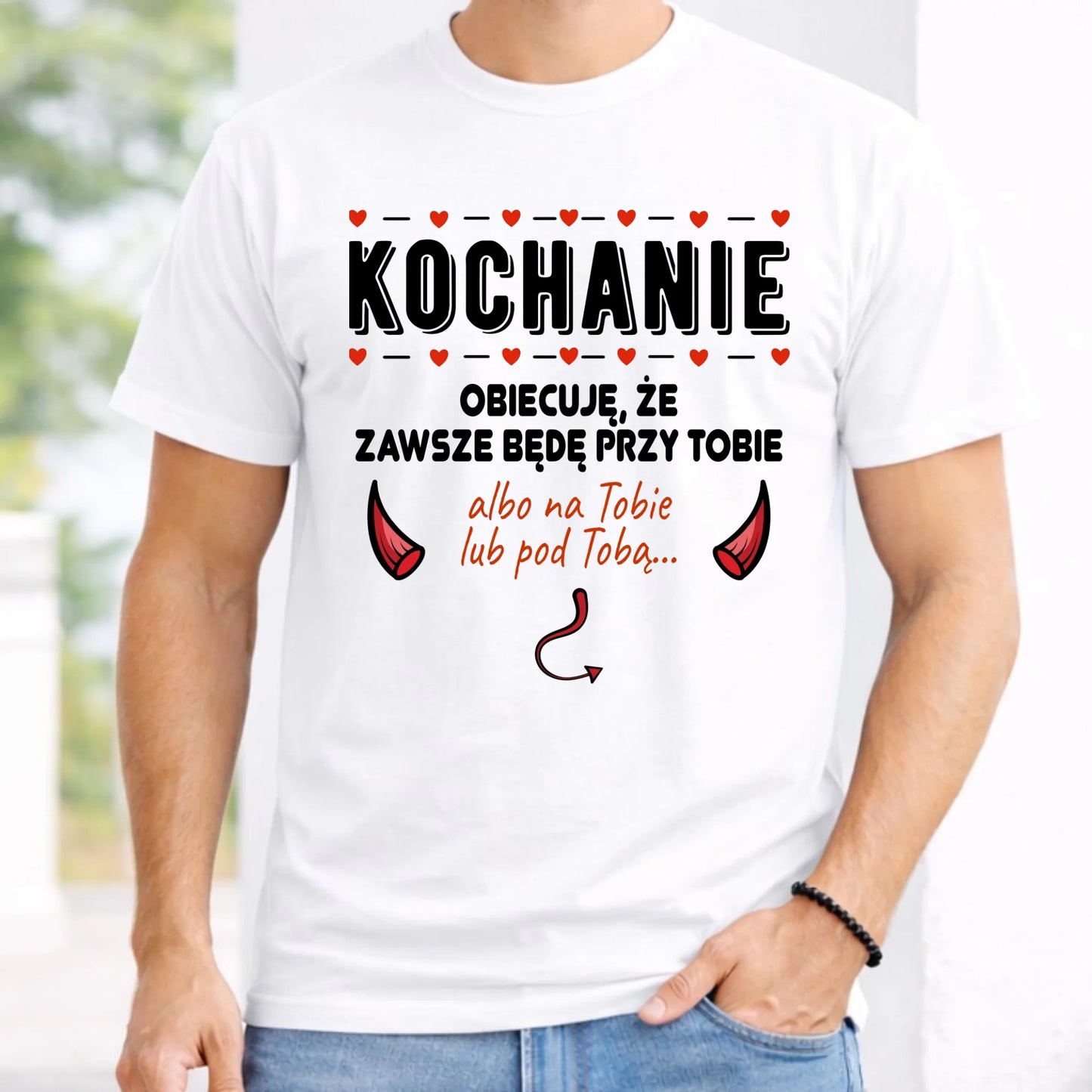 Koszulka męska - Obiecuję, że zawsze będę przy Tobie W50 - StoryCups.pl