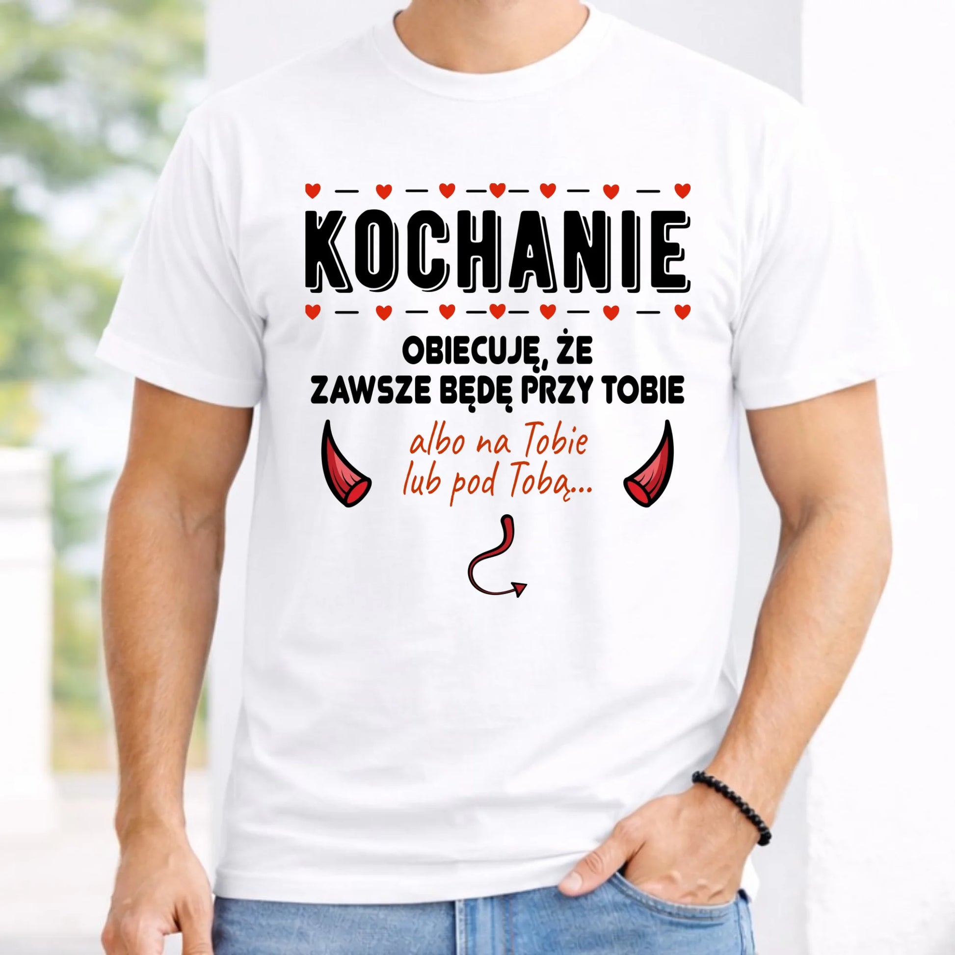 Koszulka męska - Obiecuję, że zawsze będę przy Tobie W50 - StoryCups.pl
