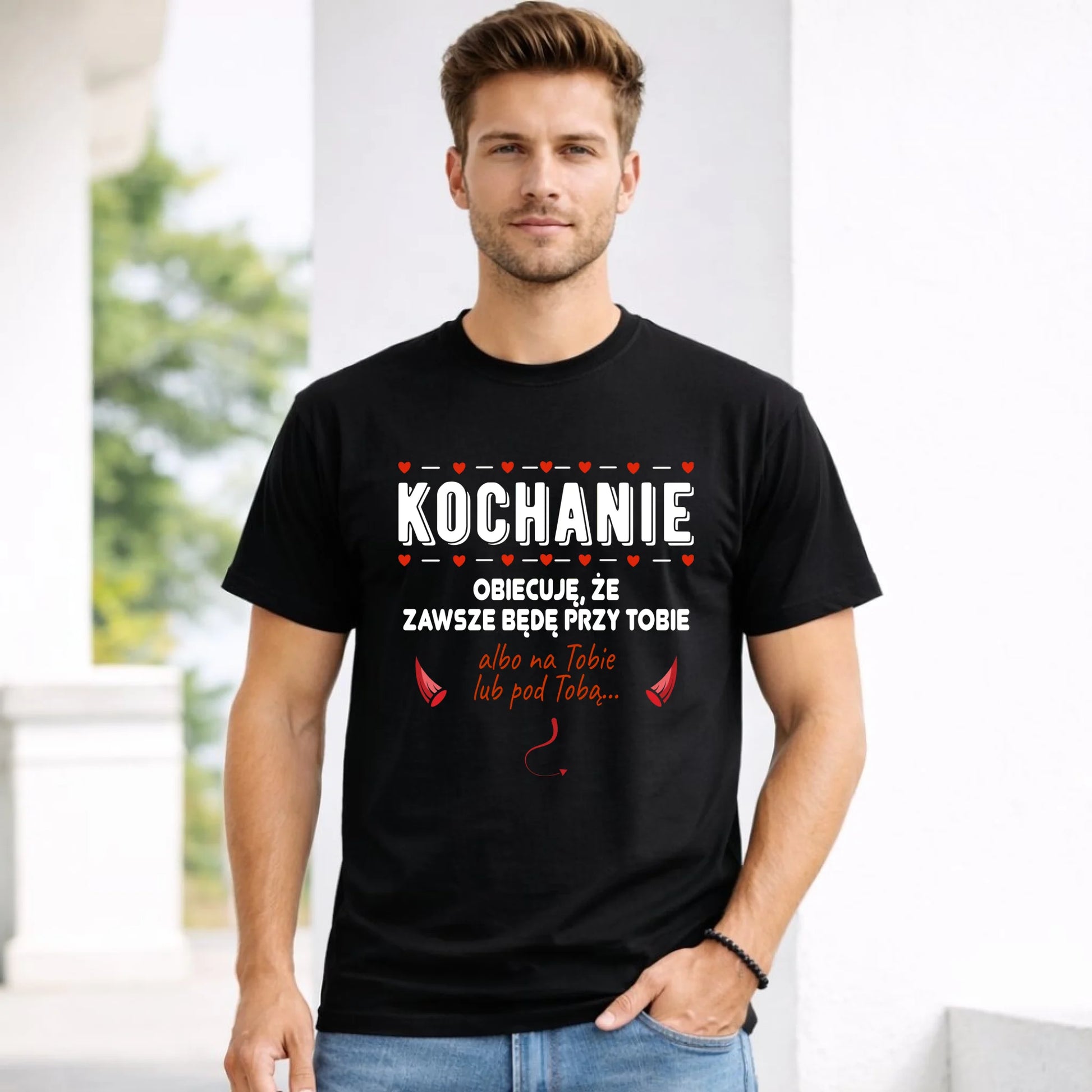 Koszulka męska - Obiecuję, że zawsze będę przy Tobie W50 - StoryCups.pl