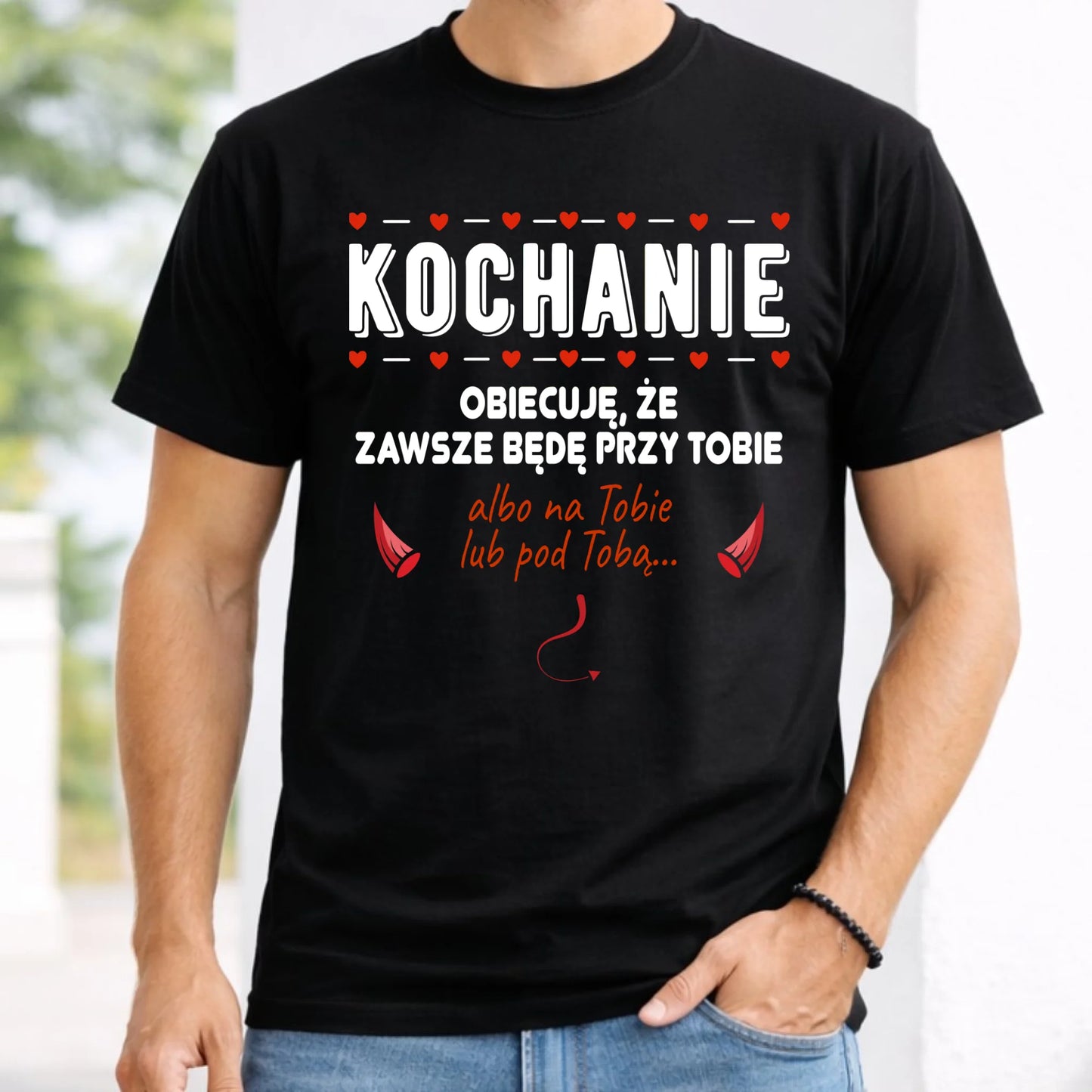 Koszulka męska - Obiecuję, że zawsze będę przy Tobie W50 - StoryCups.pl