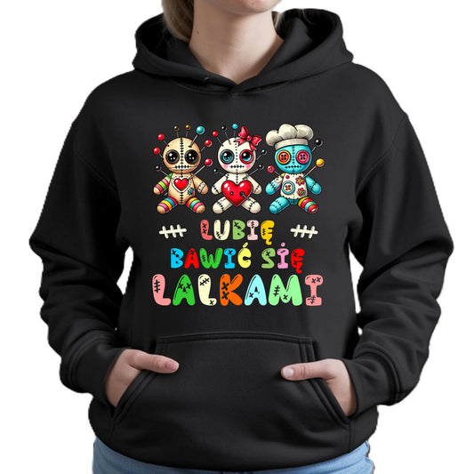 Bluza damska z kapturem - Voodoo Lubię bawić się lalkami W52 - StoryCups.pl