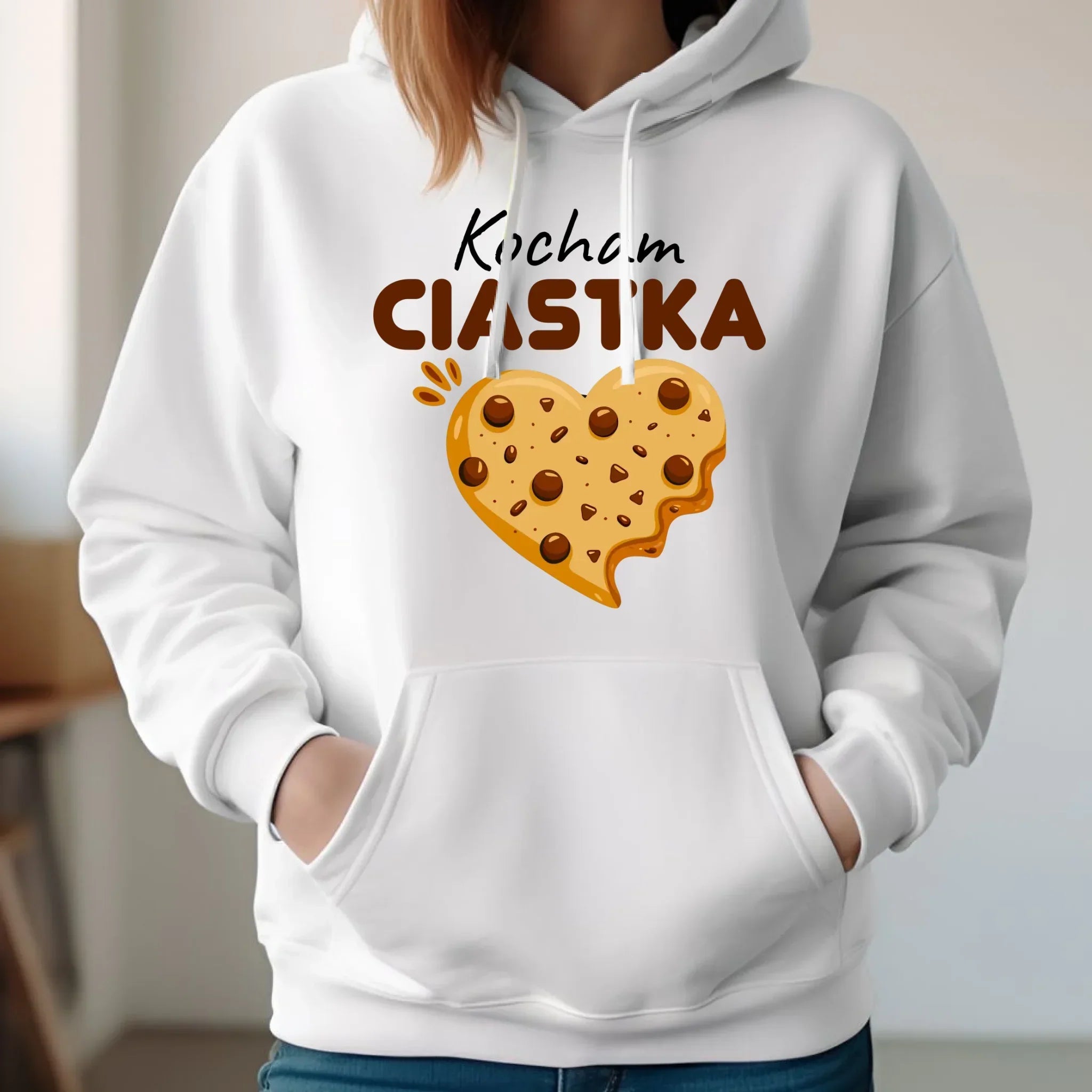 Bluza damska z kapturem - Kocham Ciastka W53 - StoryCups.pl