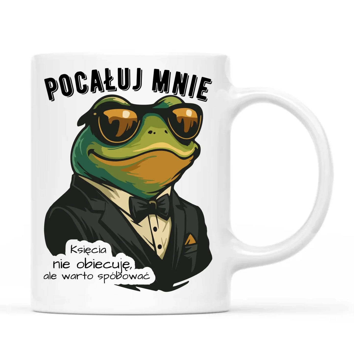 Kubek - Żaba w garniturze pocałuj mnie W55 - StoryCups.pl