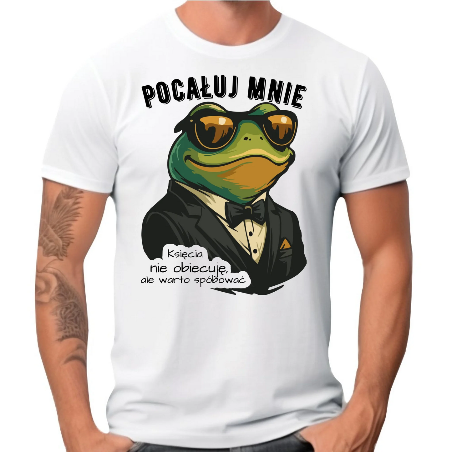 Koszulka męska - Żaba w garniturze pocałuj mnie W55 - StoryCups.pl