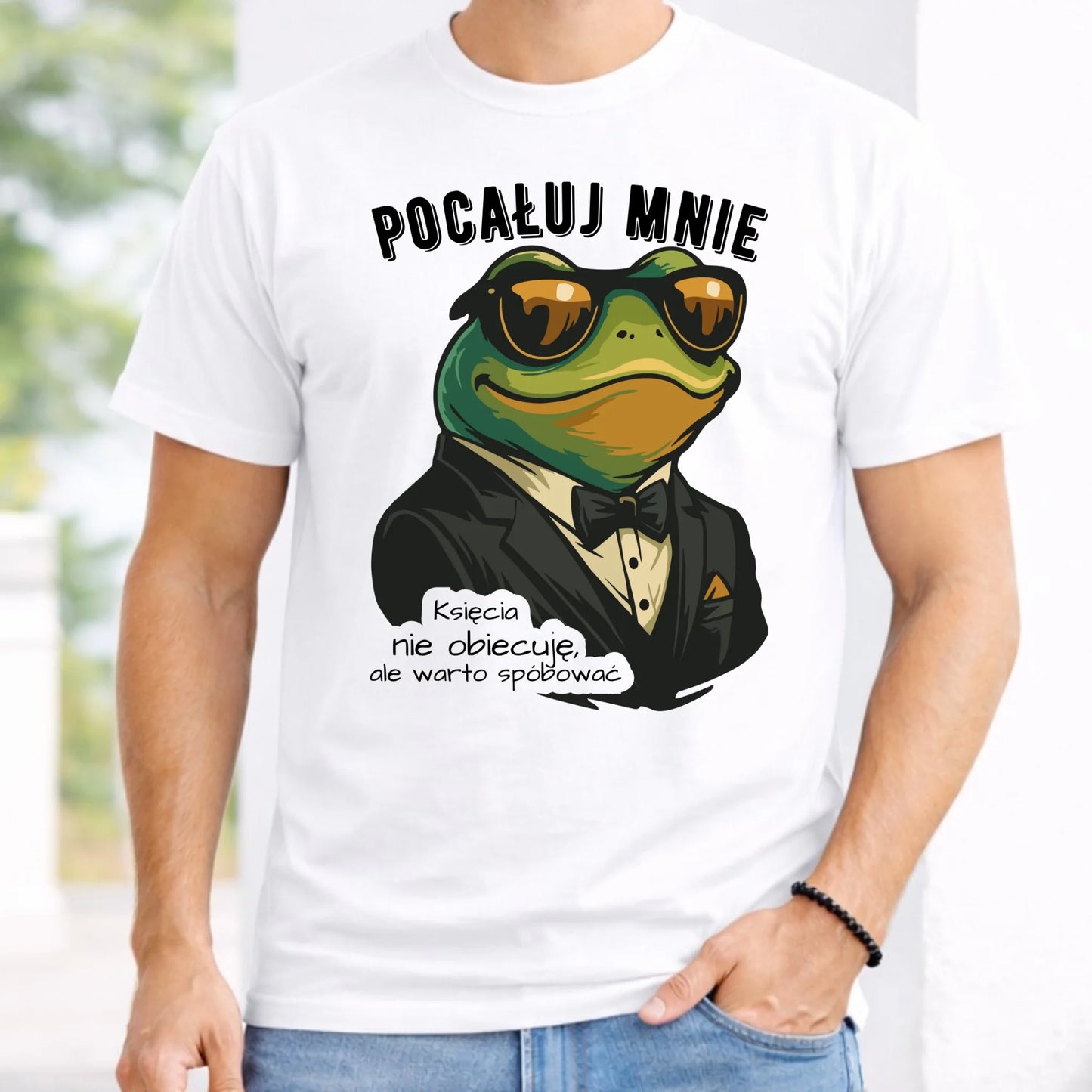 Koszulka męska - Żaba w garniturze pocałuj mnie W55 - StoryCups.pl