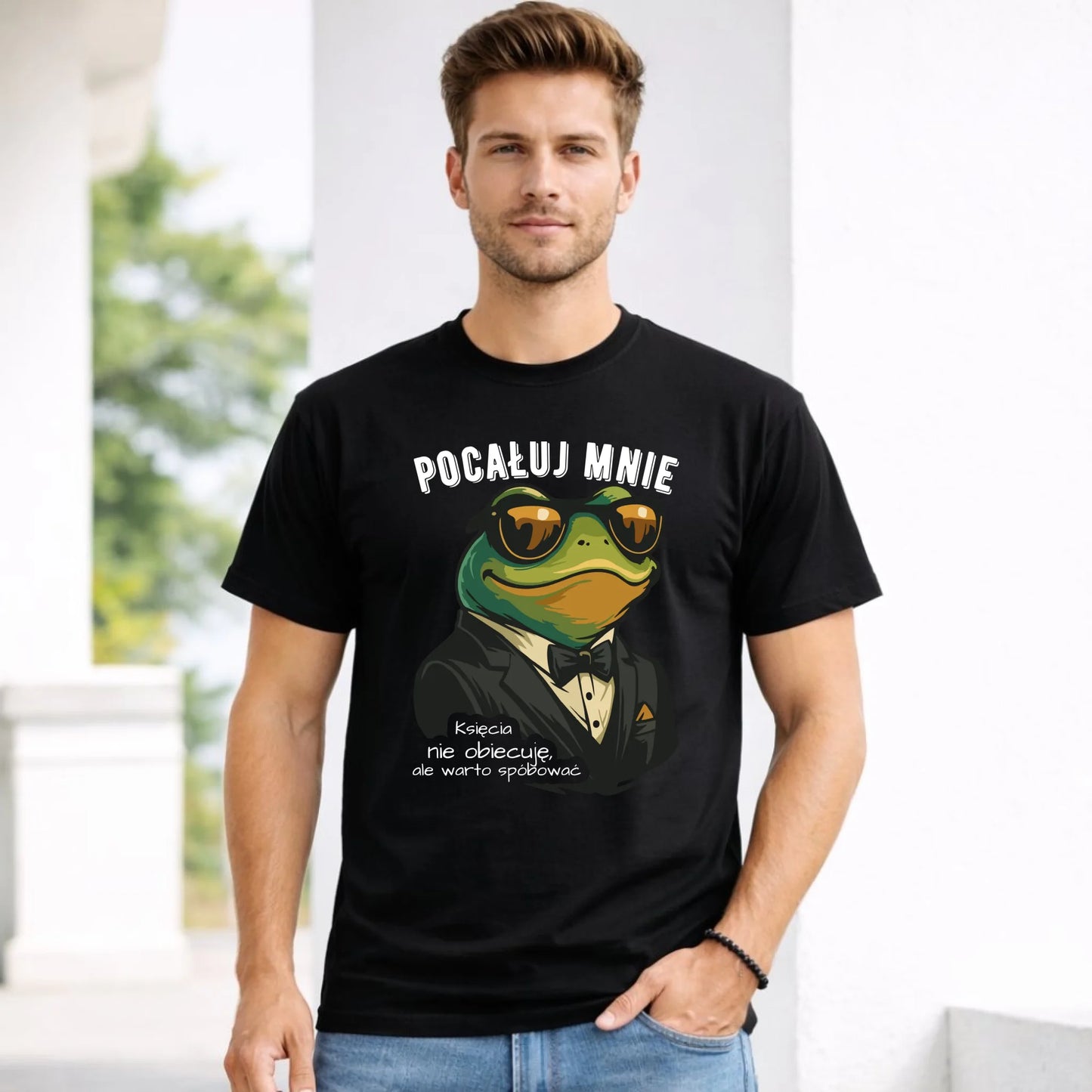 Koszulka męska - Żaba w garniturze pocałuj mnie W55 - StoryCups.pl